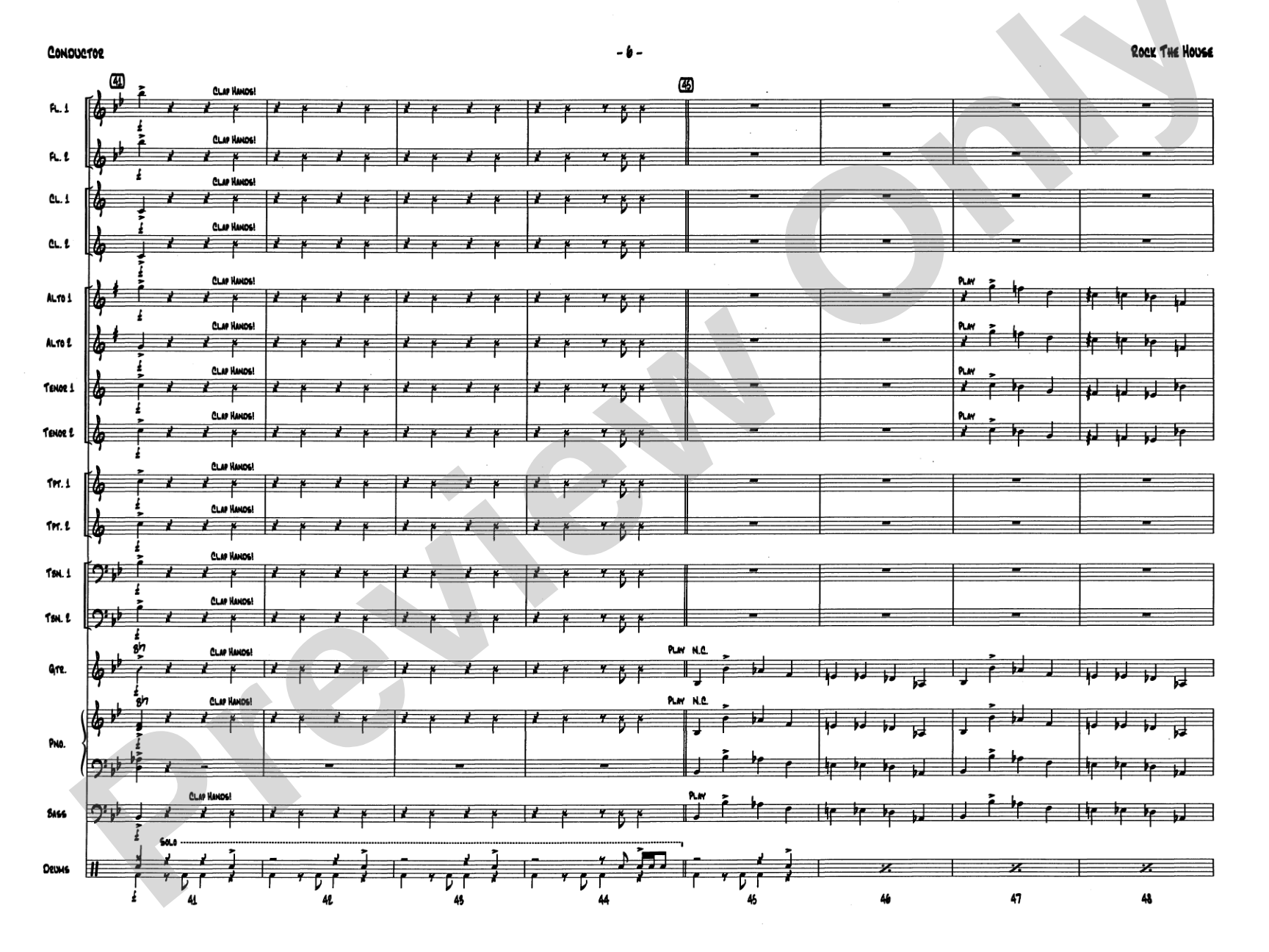 Rock the House: Jazz Ensemble Conductor Score & Parts