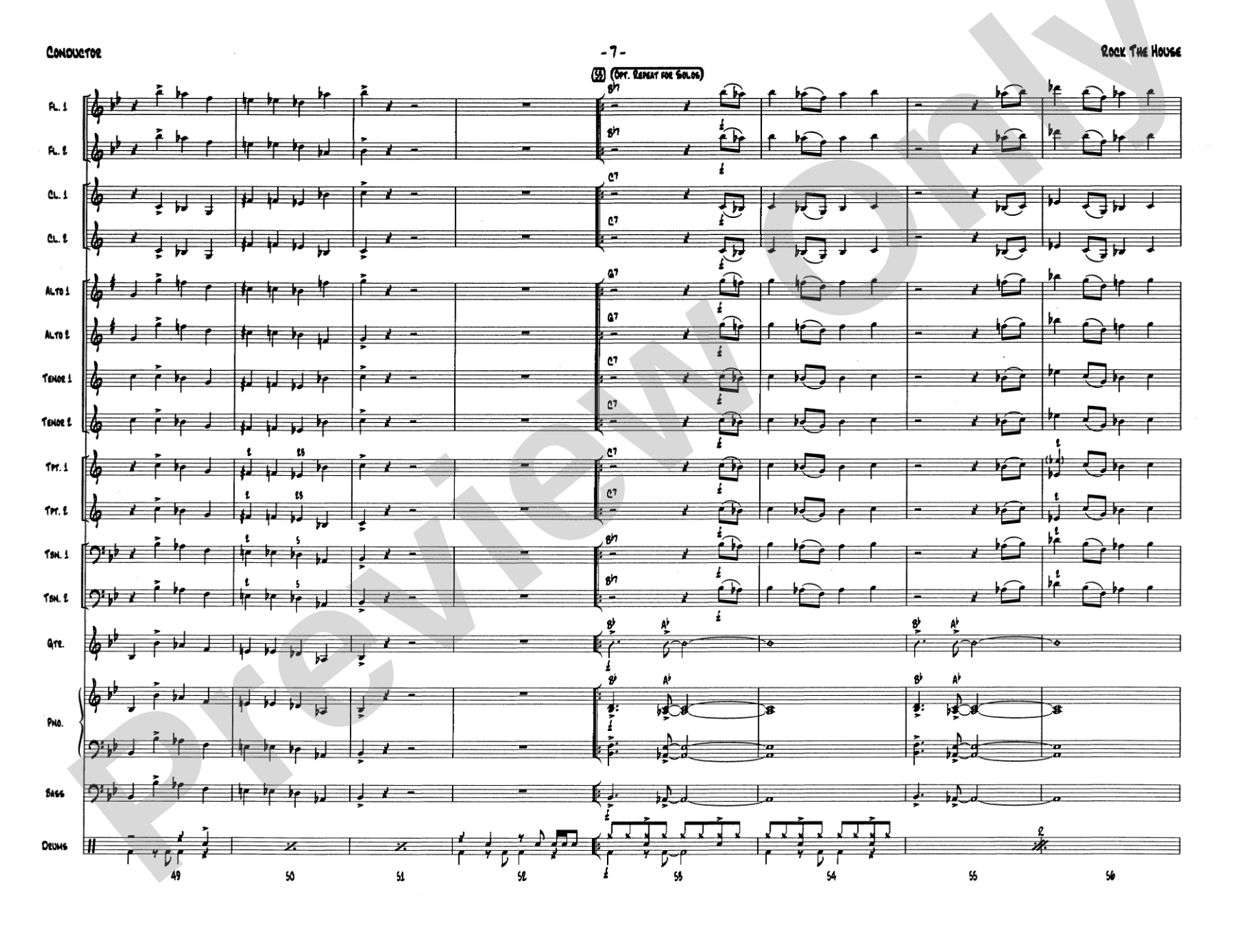 Rock the House: Jazz Ensemble Conductor Score & Parts