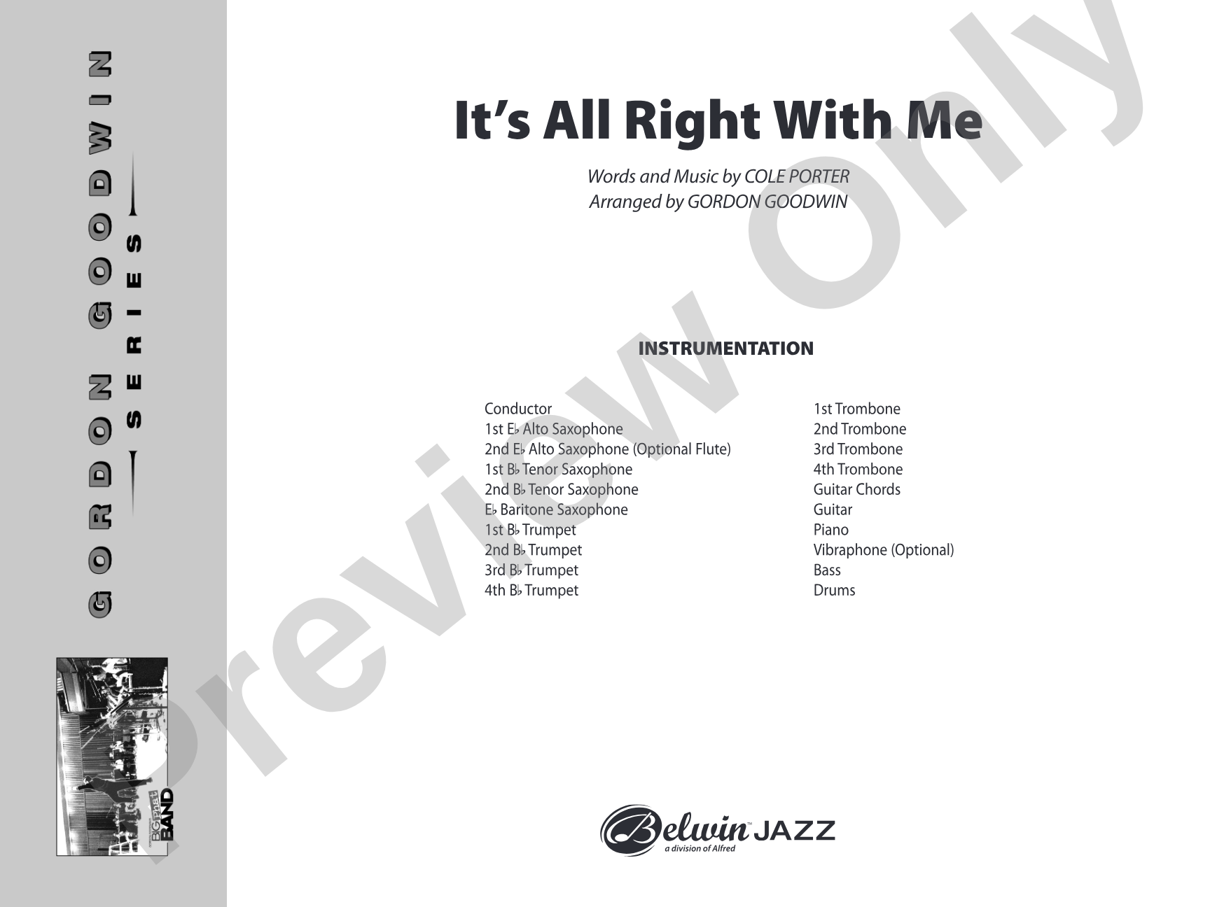 It's All Right with Me: Jazz Ensemble Conductor Score & Parts