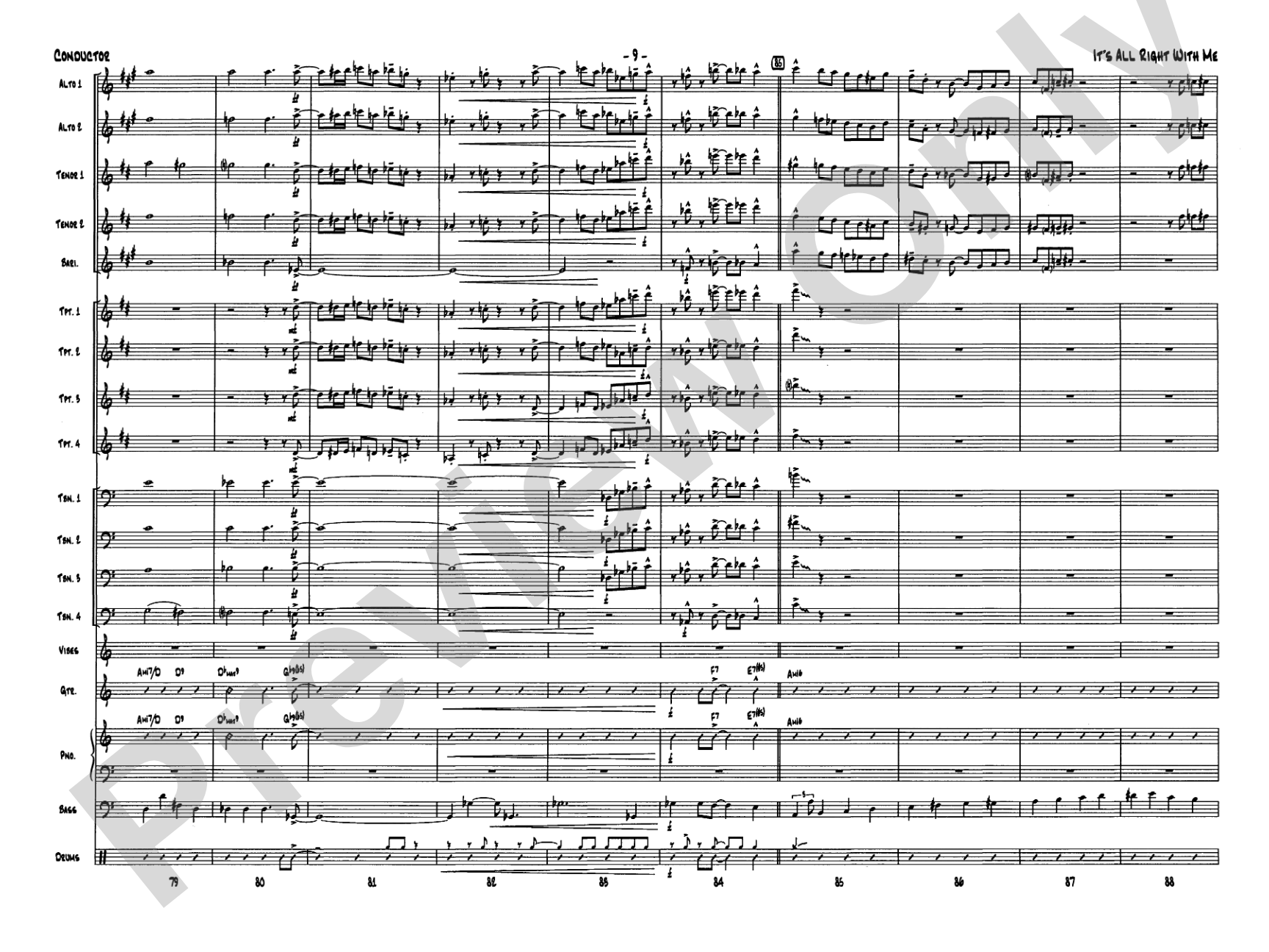 It's All Right with Me: Jazz Ensemble Conductor Score & Parts