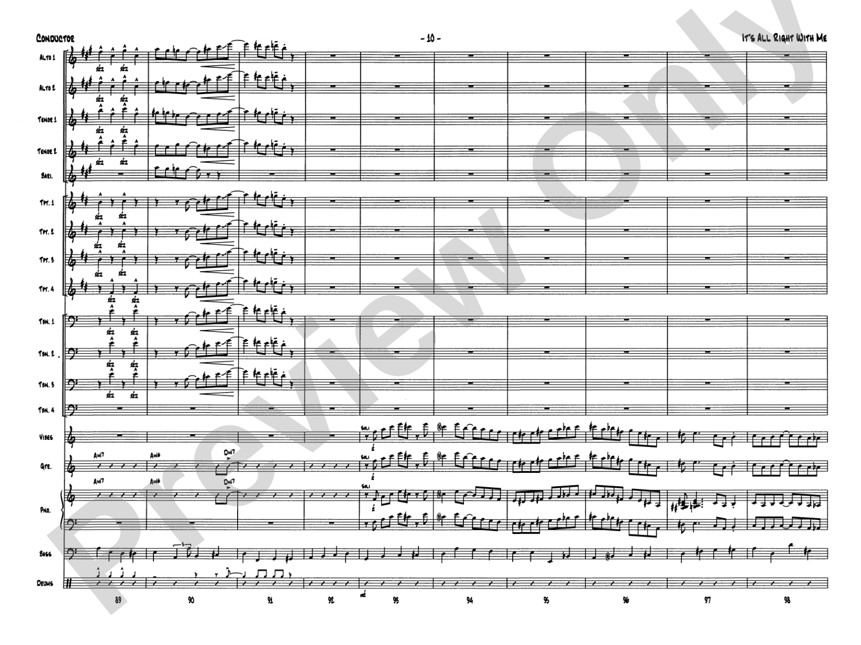 It's All Right with Me: Jazz Ensemble Conductor Score & Parts