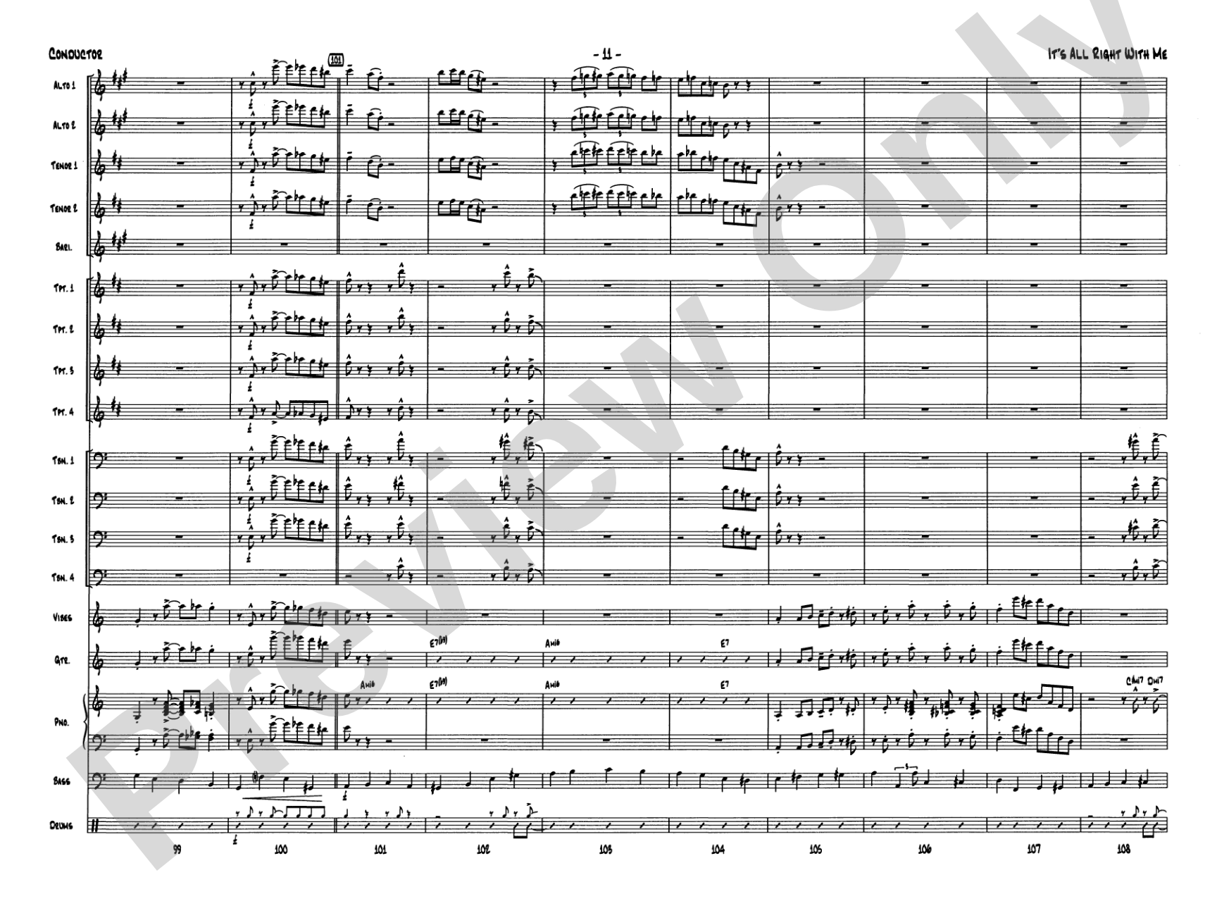 It's All Right with Me: Jazz Ensemble Conductor Score & Parts
