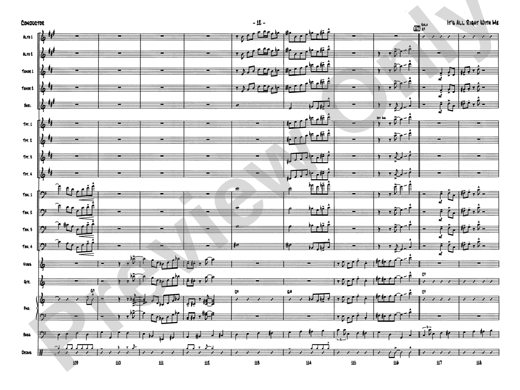 It's All Right with Me: Jazz Ensemble Conductor Score & Parts