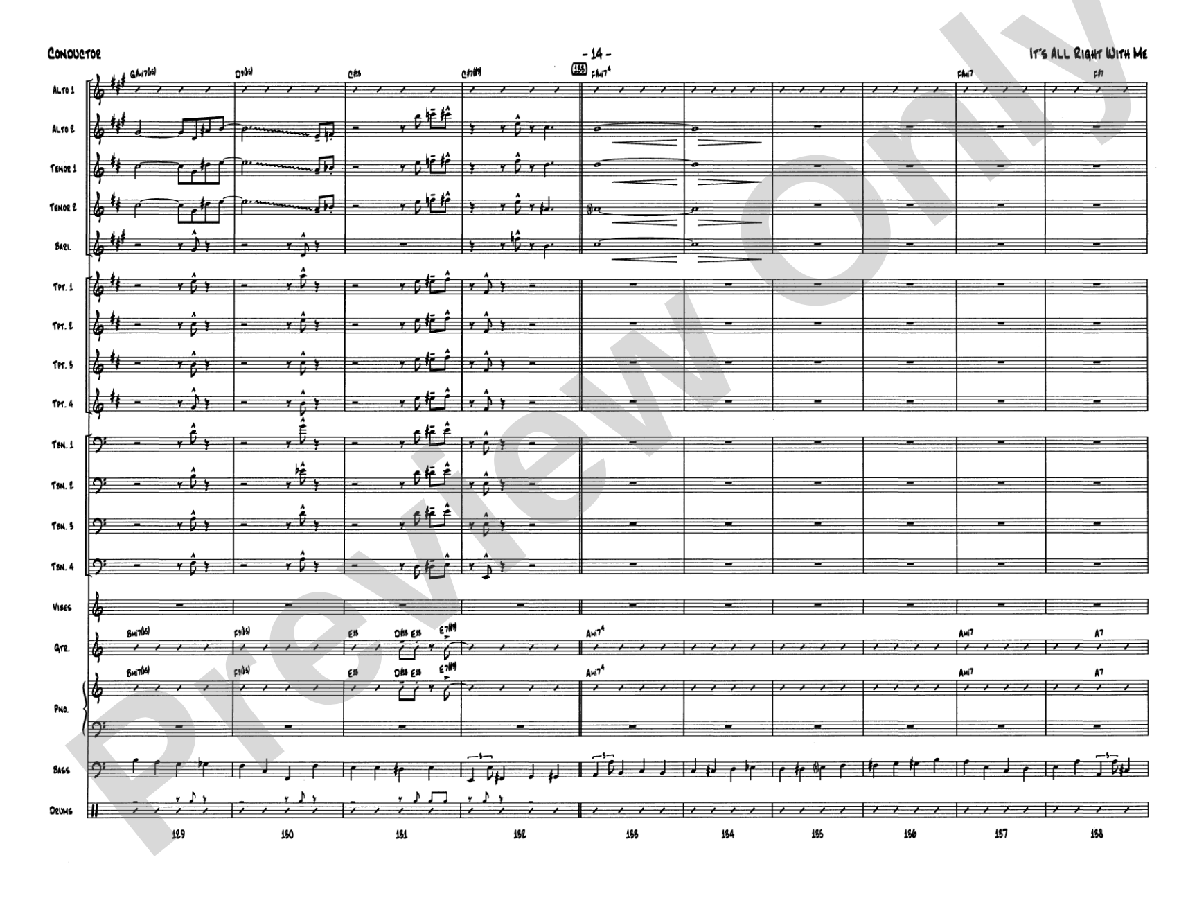 It's All Right with Me: Jazz Ensemble Conductor Score & Parts
