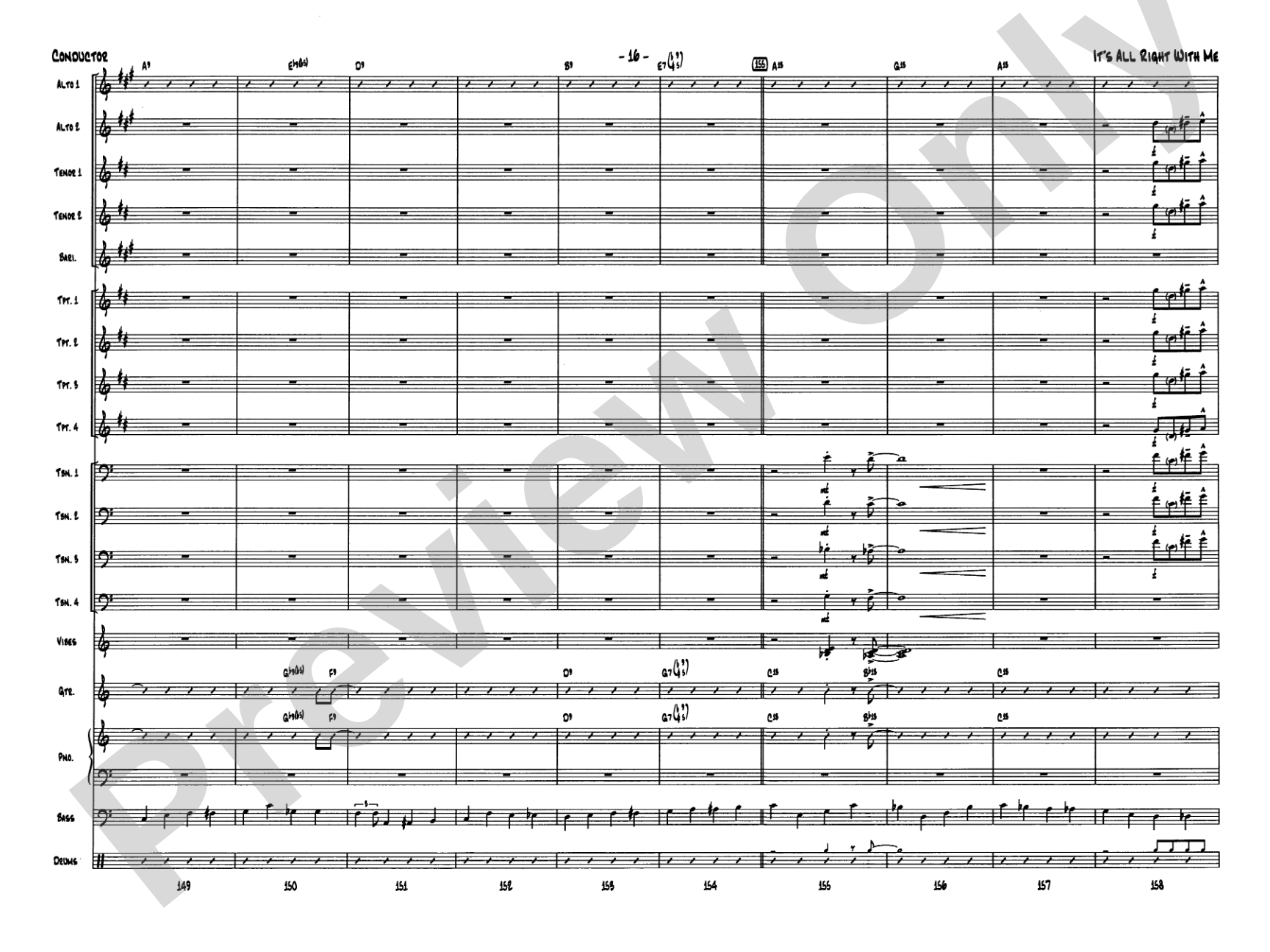 It's All Right with Me: Jazz Ensemble Conductor Score & Parts
