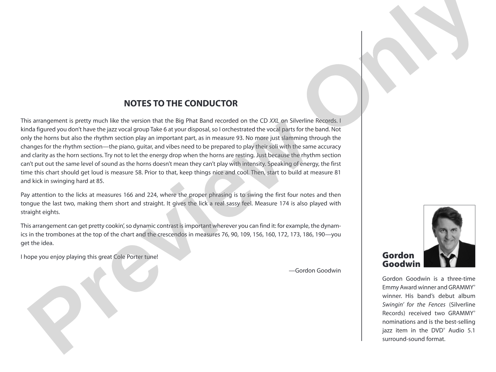 It's All Right with Me: Jazz Ensemble Conductor Score & Parts