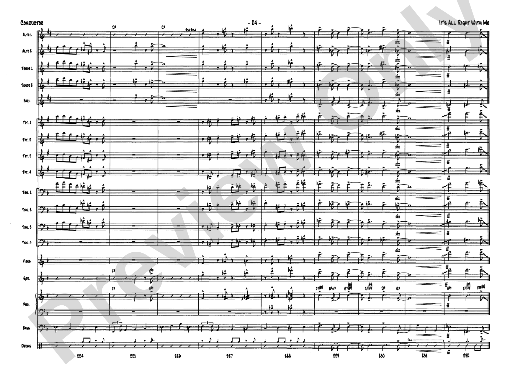 It's All Right with Me: Jazz Ensemble Conductor Score & Parts