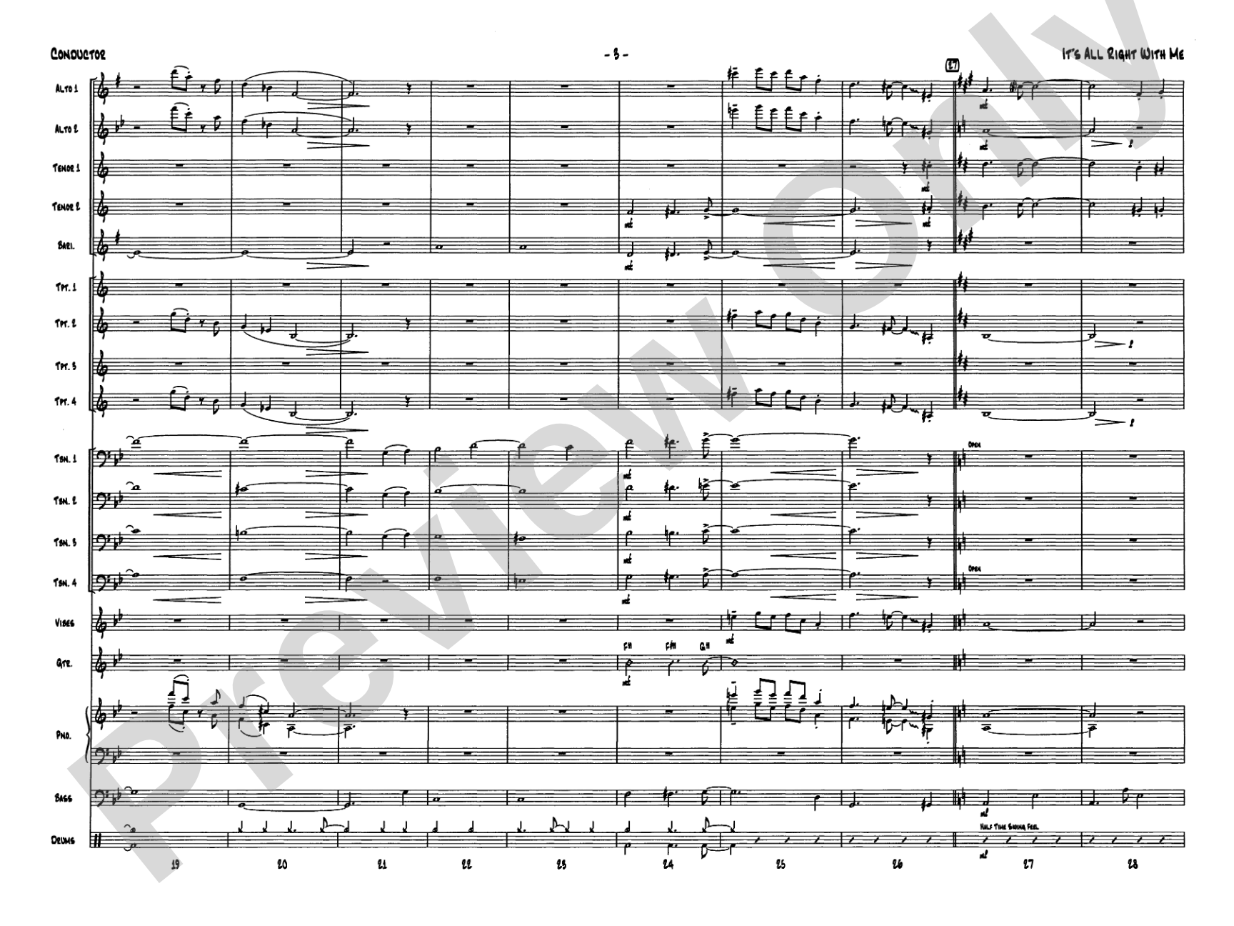It's All Right with Me: Jazz Ensemble Conductor Score & Parts