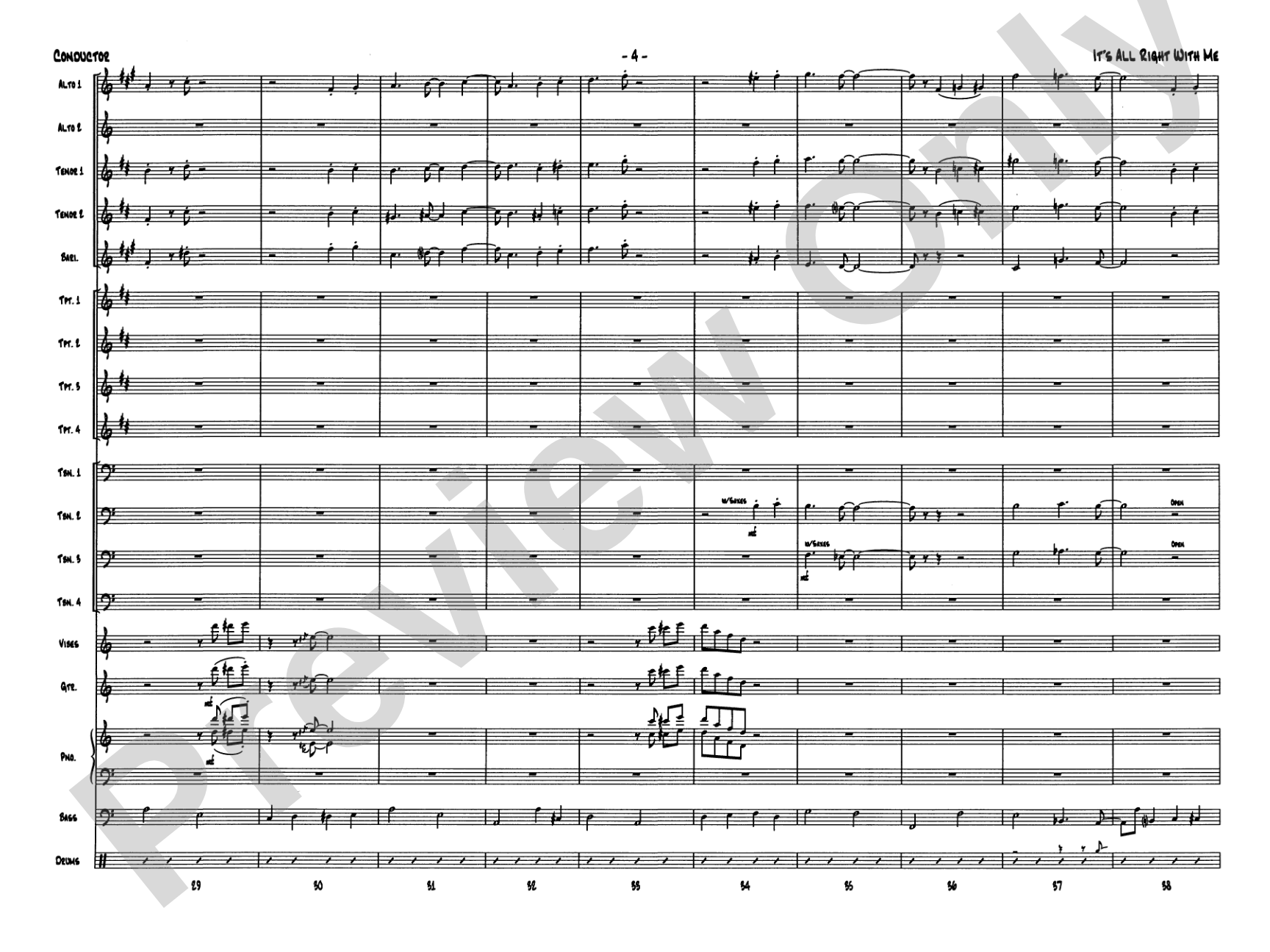 It's All Right with Me: Jazz Ensemble Conductor Score & Parts