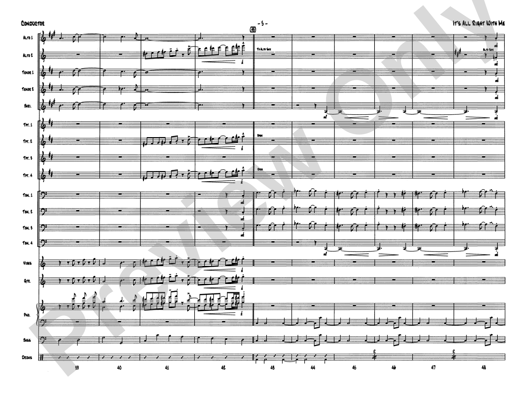 It's All Right with Me: Jazz Ensemble Conductor Score & Parts