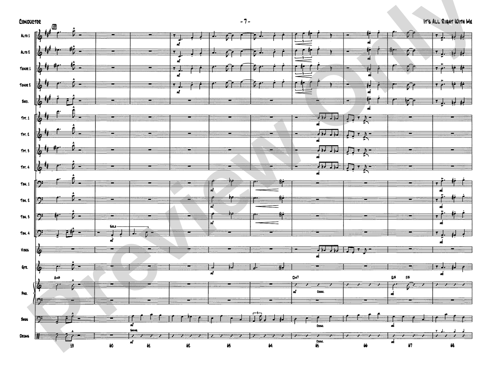 It's All Right with Me: Jazz Ensemble Conductor Score & Parts