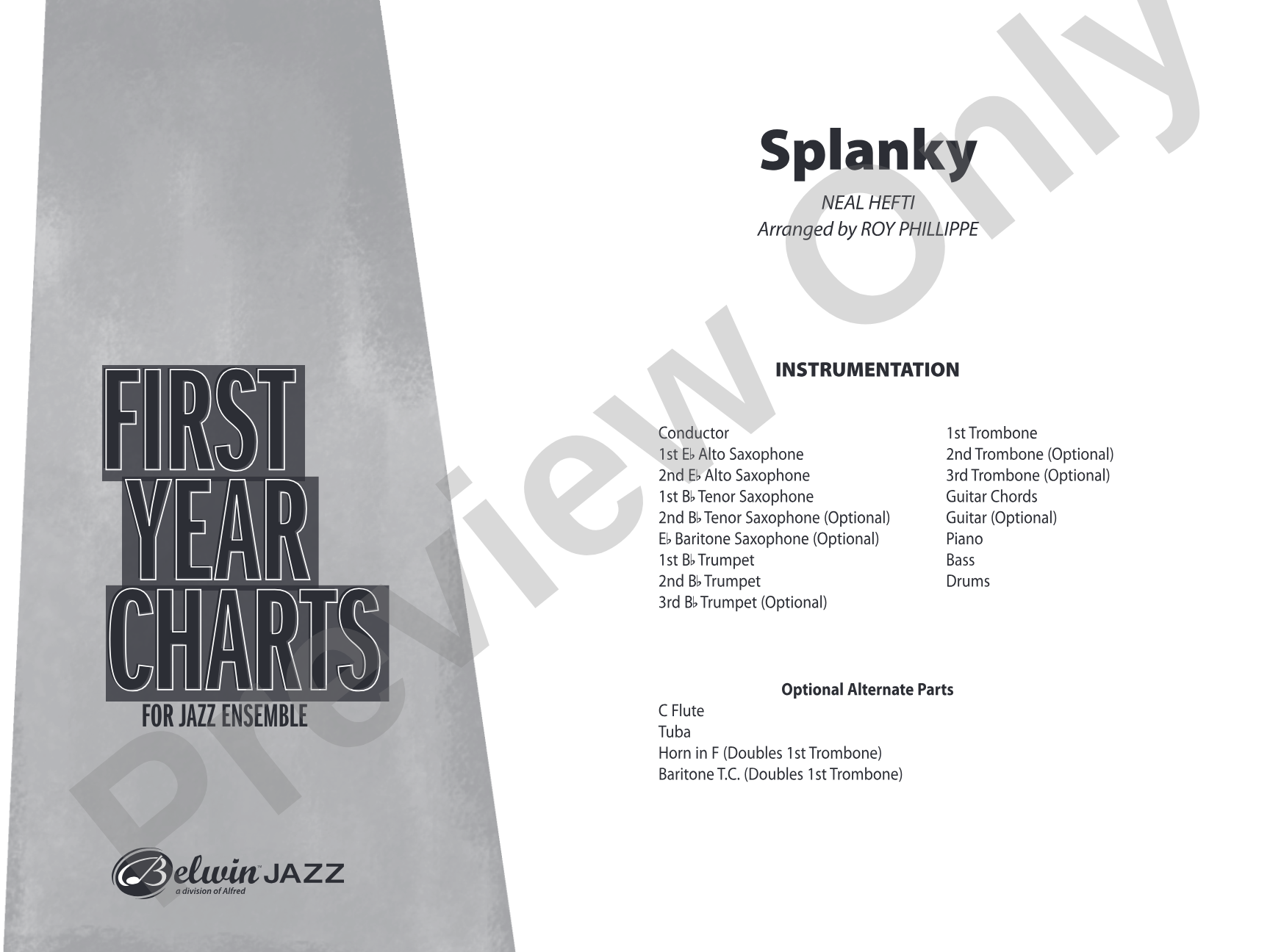 Splanky: Jazz Ensemble Conductor Score & Parts