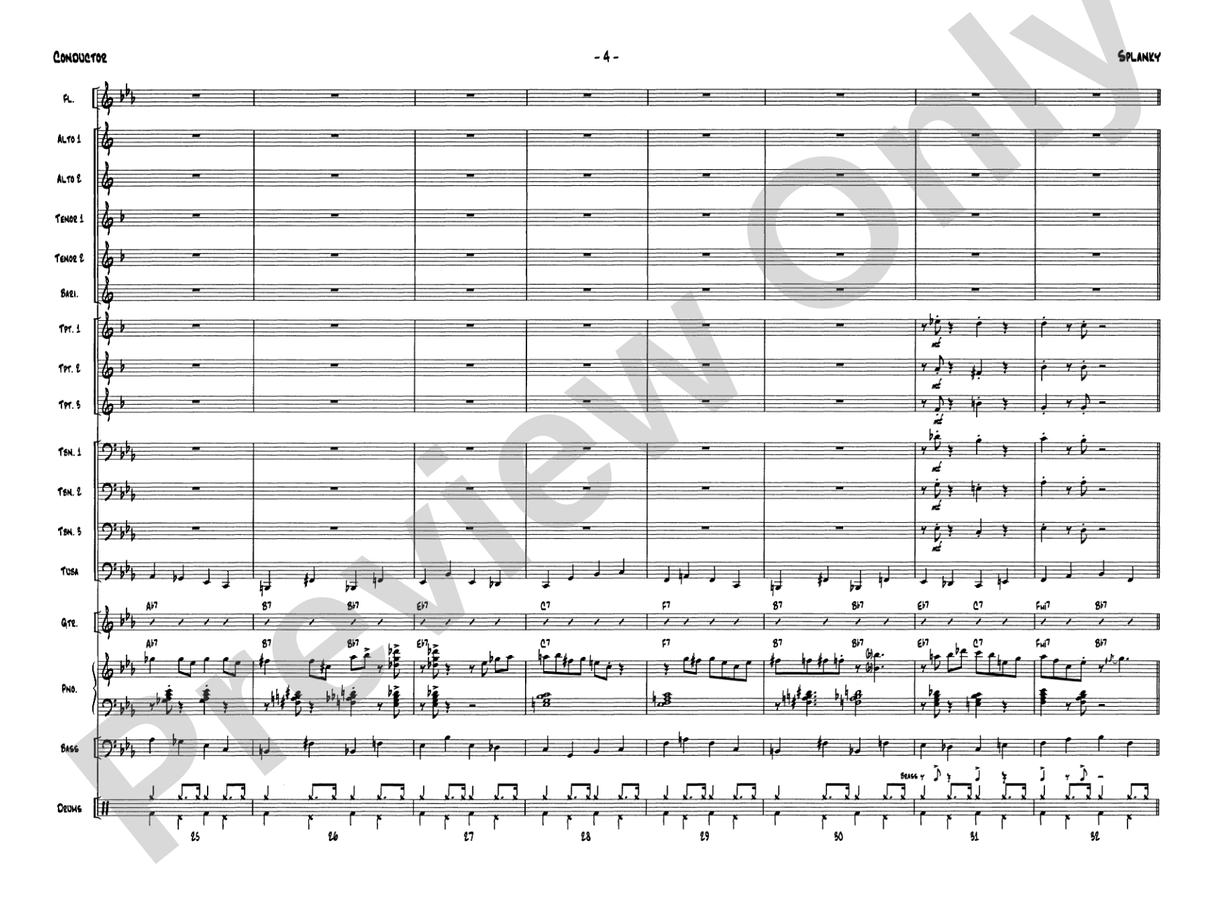 Splanky: Jazz Ensemble Conductor Score & Parts