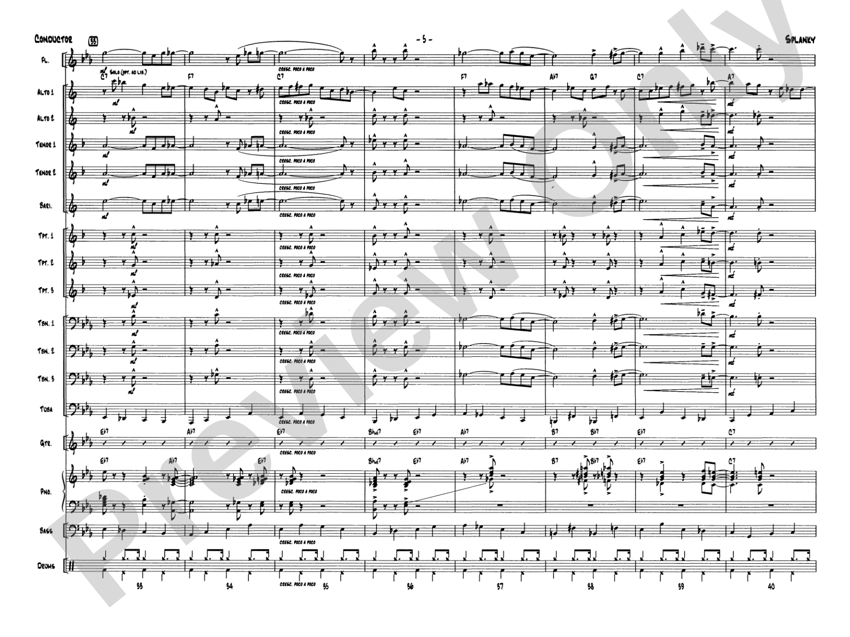 Splanky: Jazz Ensemble Conductor Score & Parts