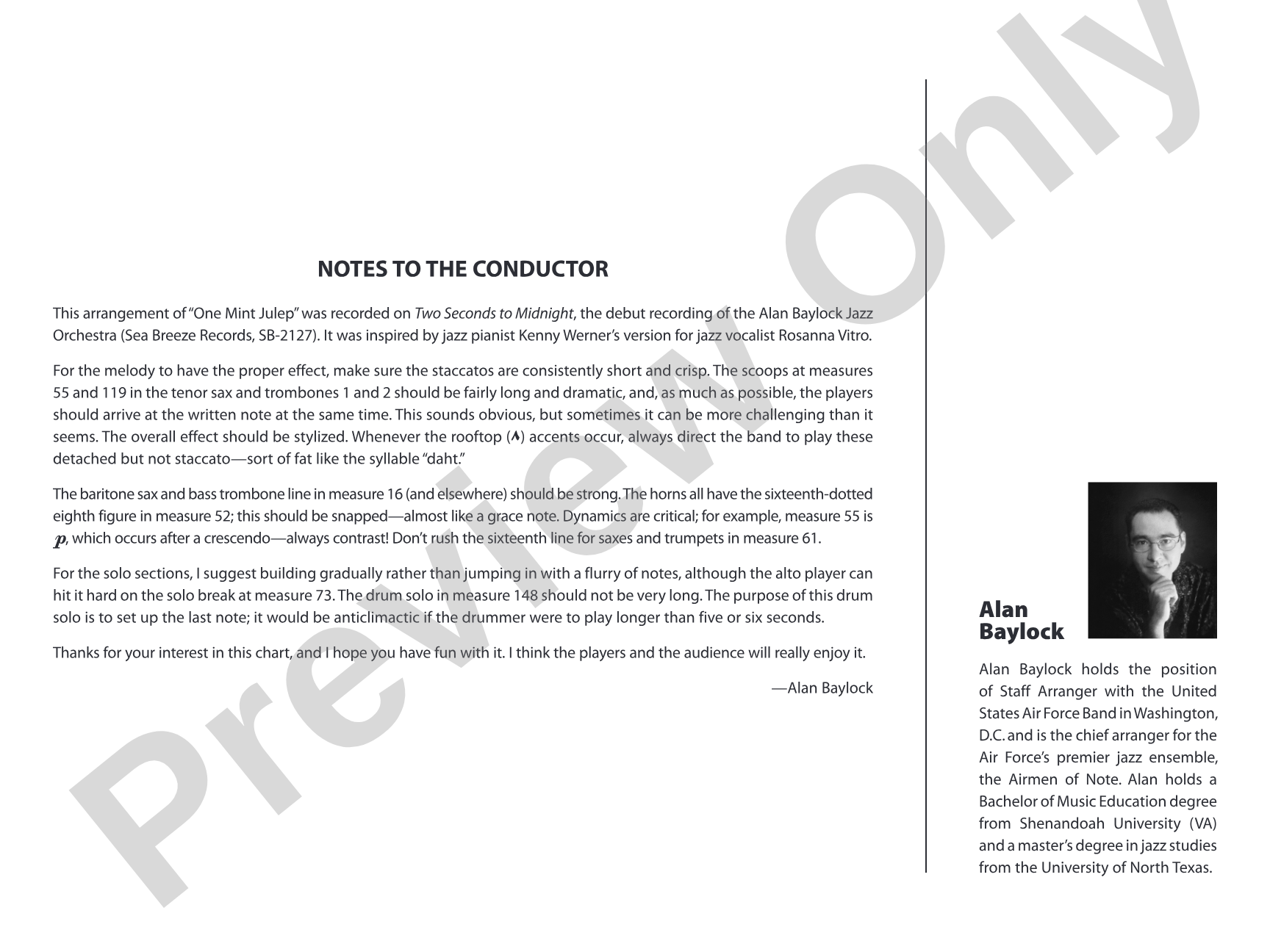 One Mint Julep: Jazz Ensemble Conductor Score & Parts