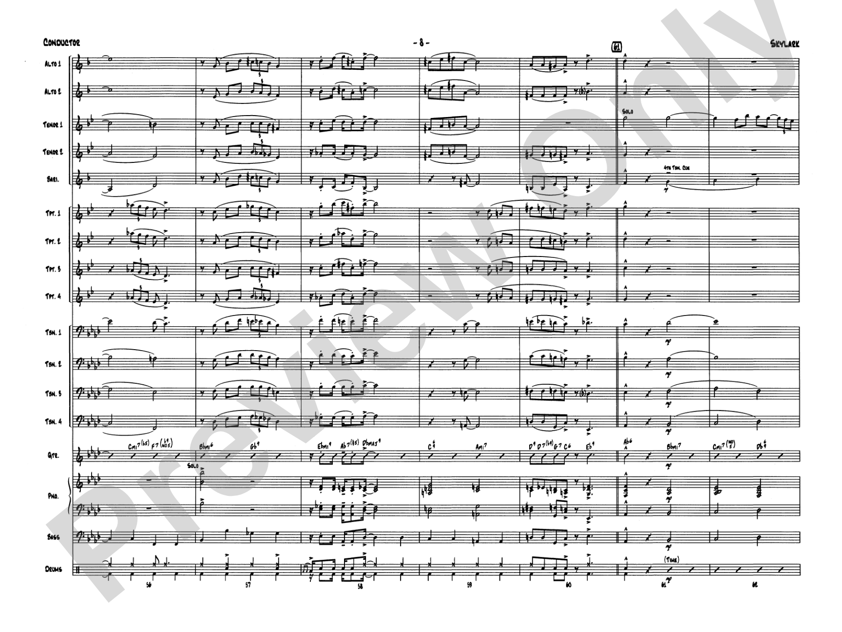 Skylark: Jazz Ensemble Conductor Score & Parts