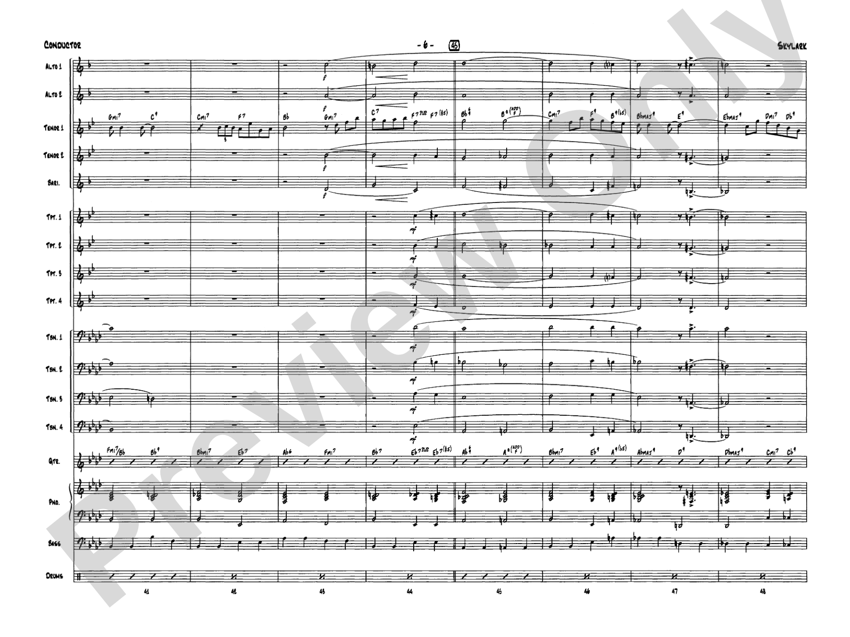 Skylark: Jazz Ensemble Conductor Score & Parts