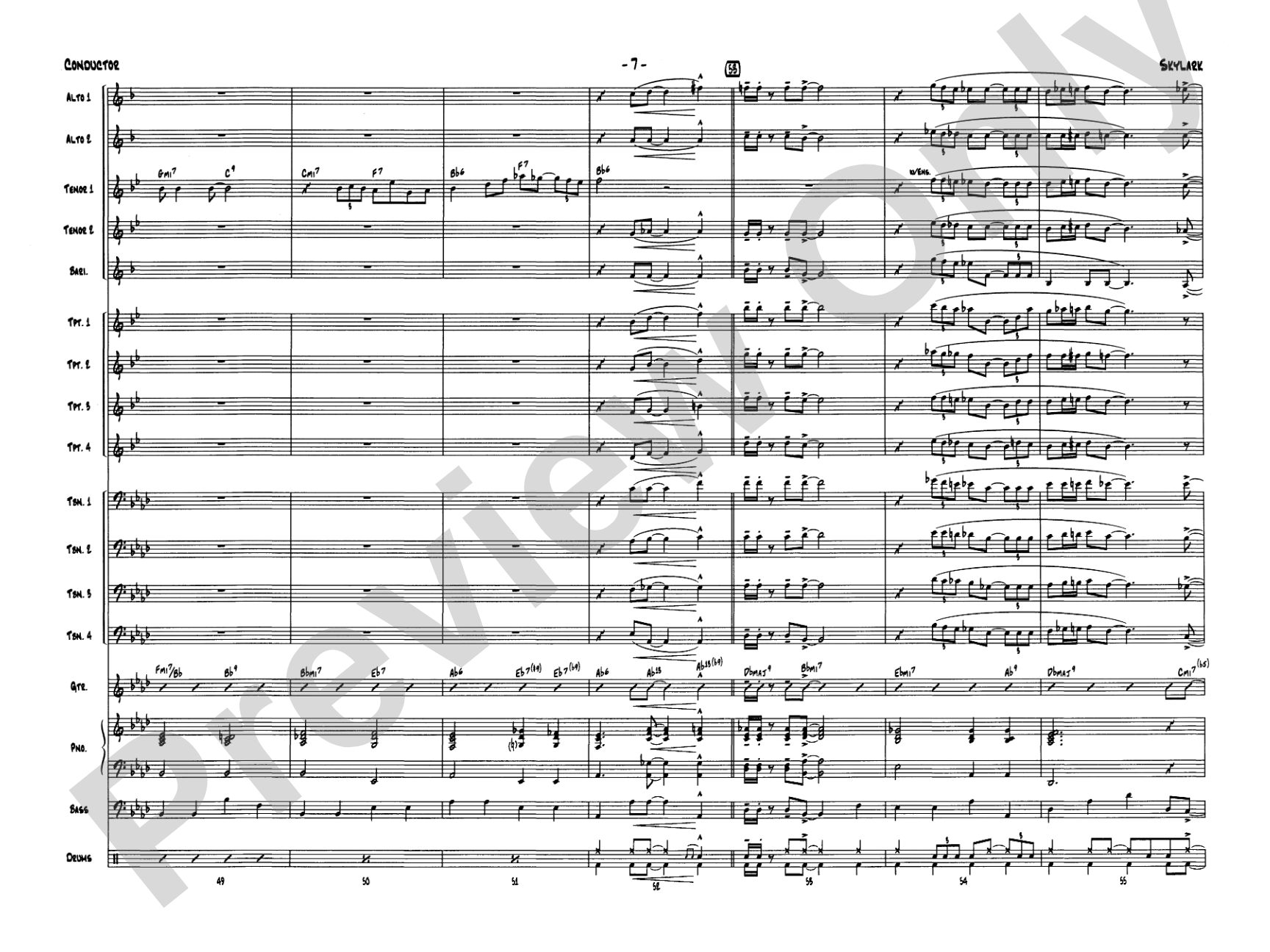 Skylark: Jazz Ensemble Conductor Score & Parts