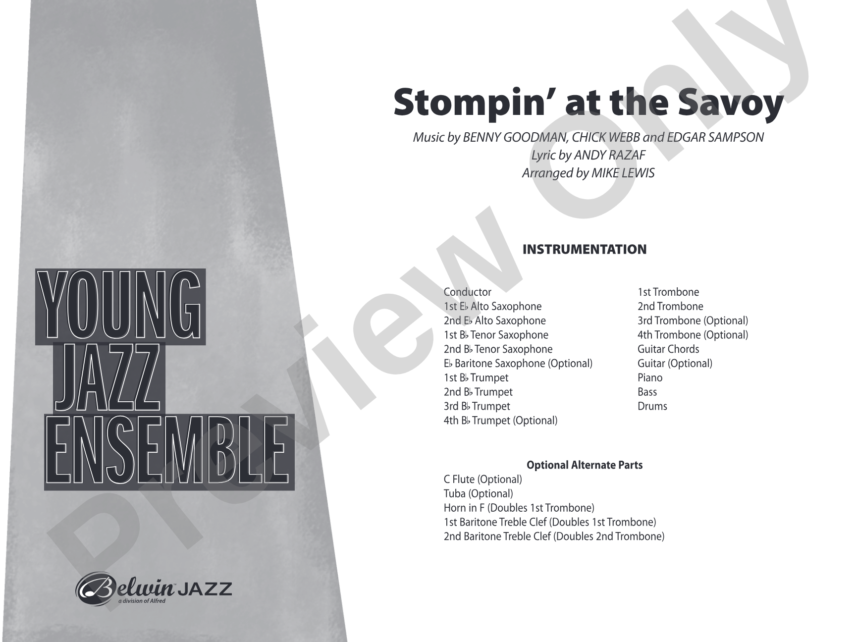 Stompin' at the Savoy: Score