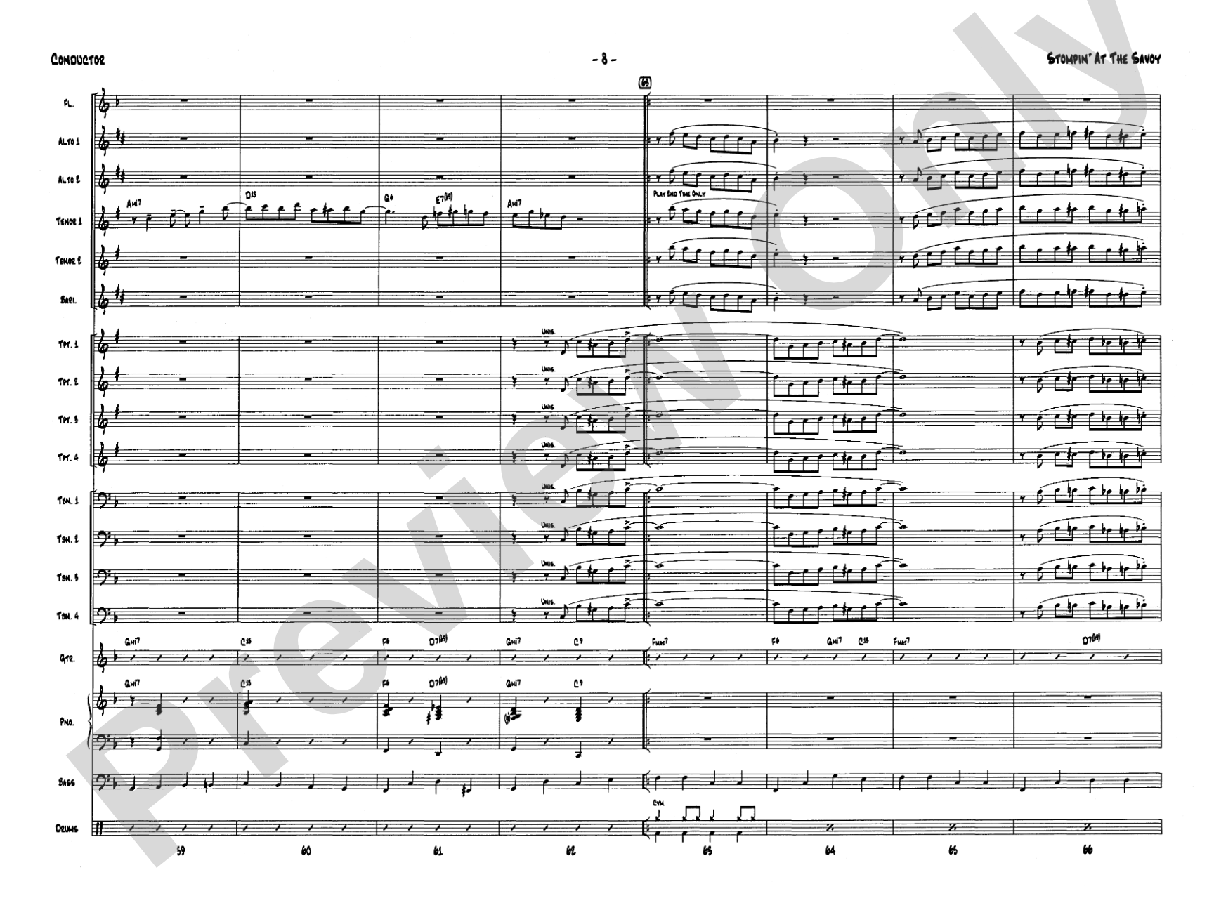 Stompin' at the Savoy: Score