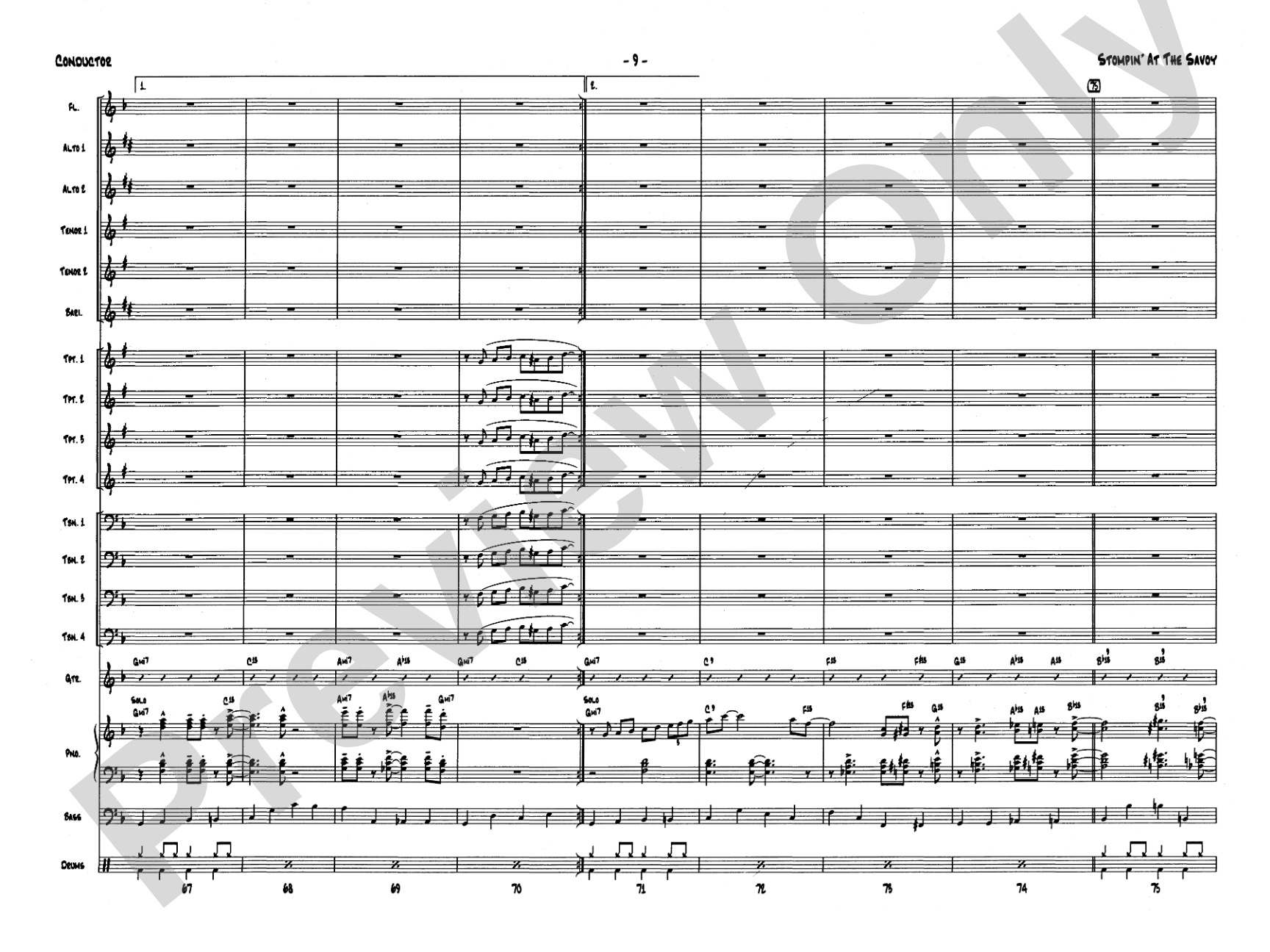 Stompin' at the Savoy: Score