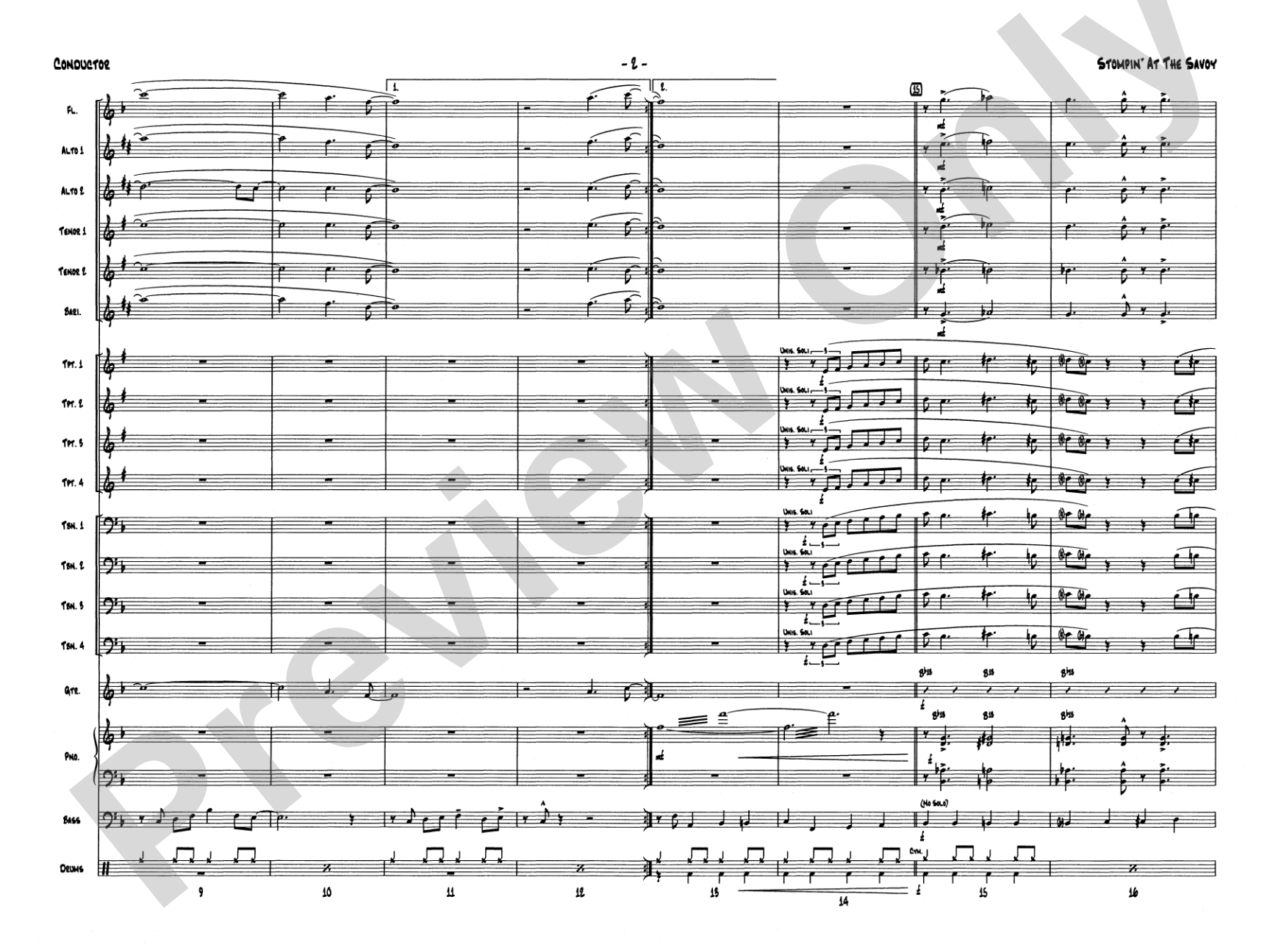 Stompin' at the Savoy: Score