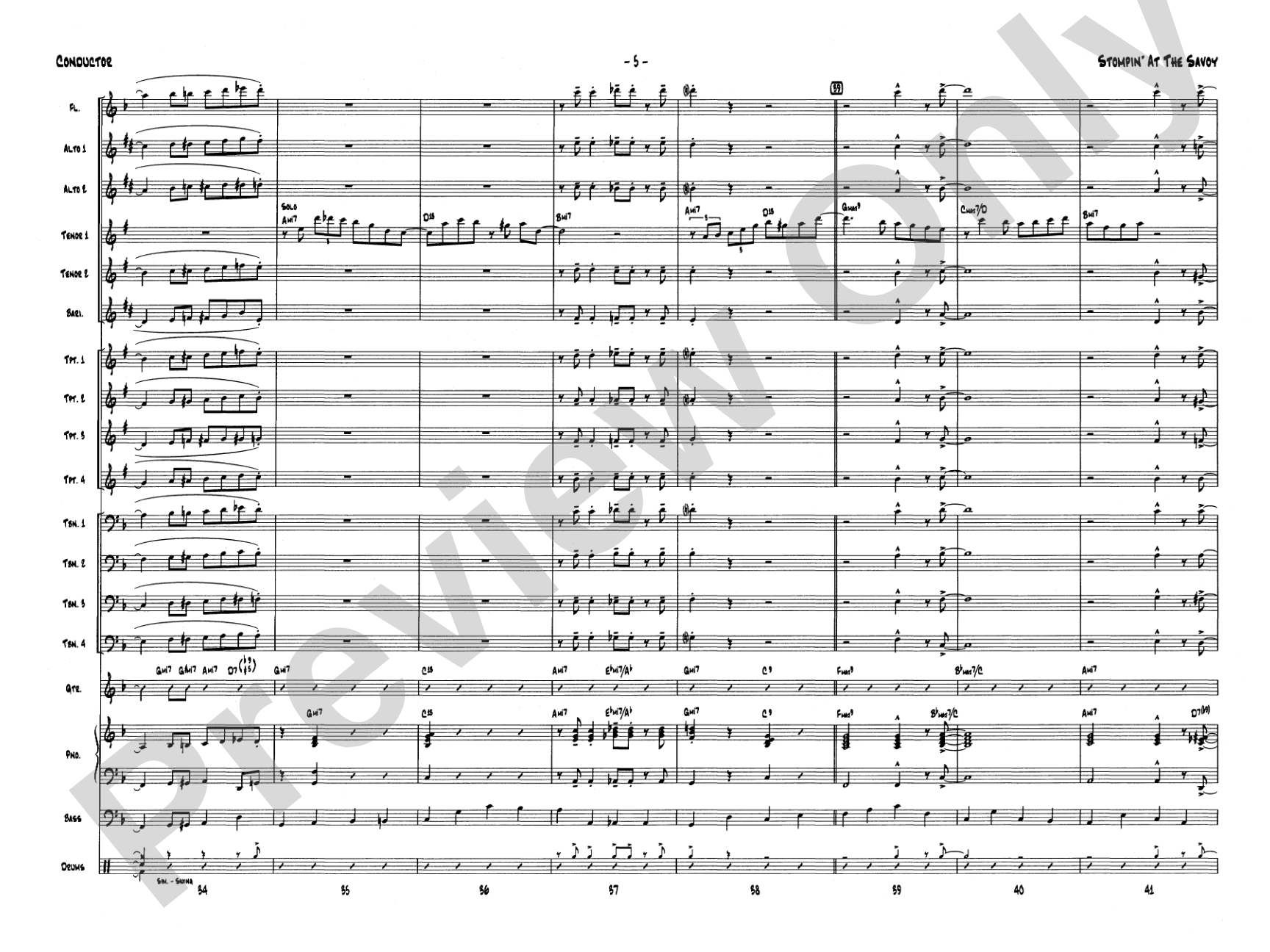 Stompin' at the Savoy: Score