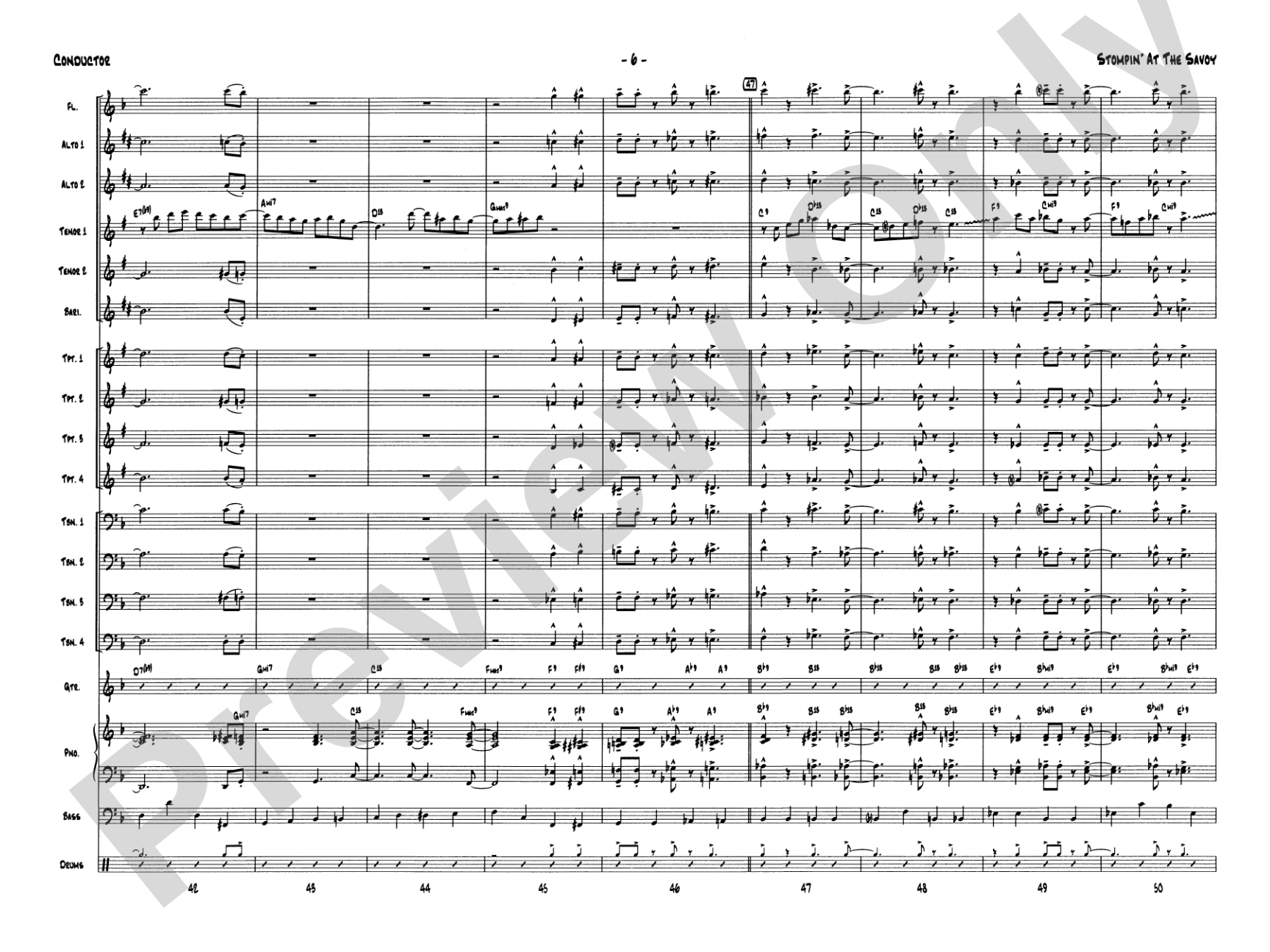 Stompin' at the Savoy: Score