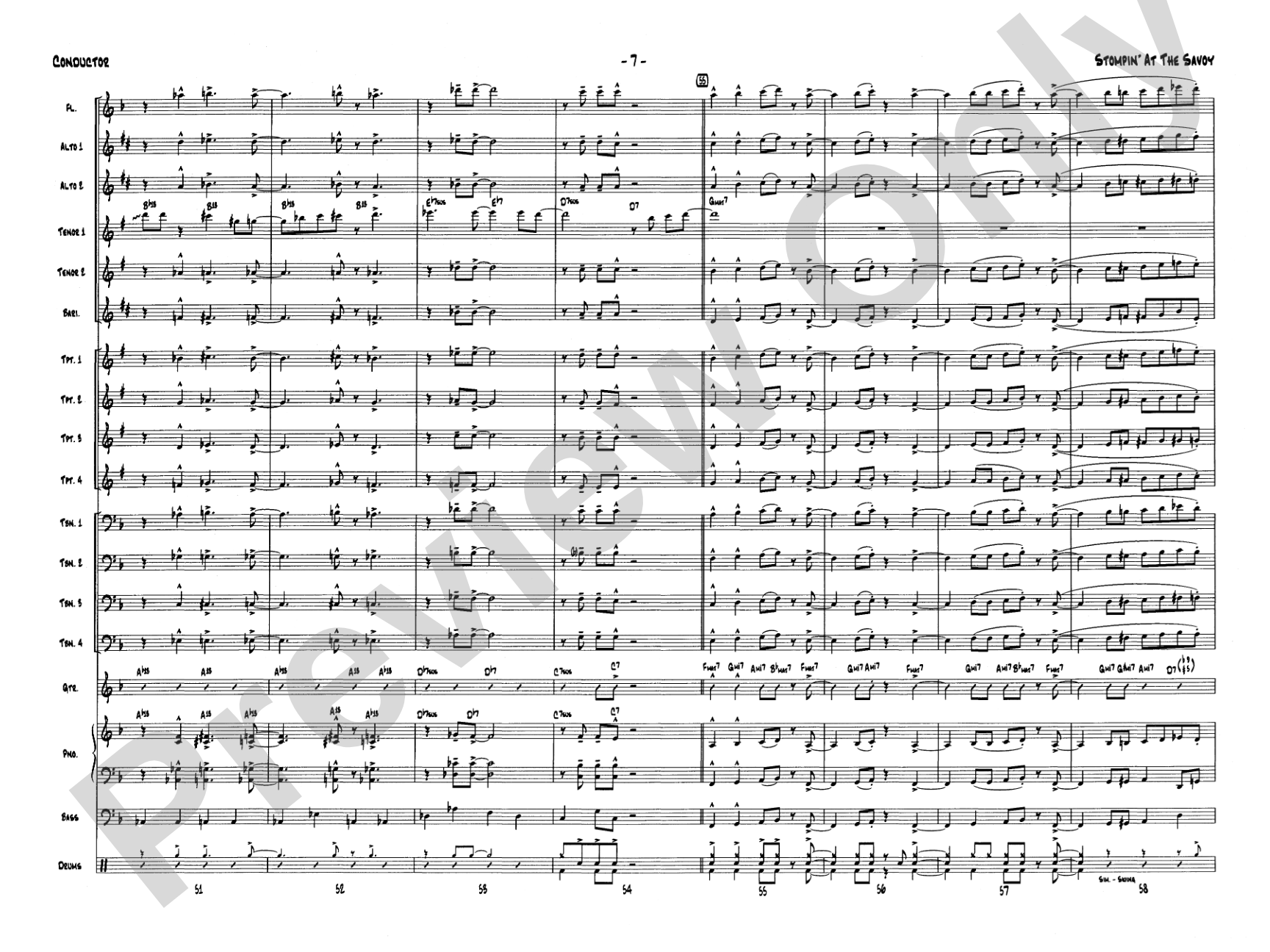 Stompin' at the Savoy: Score