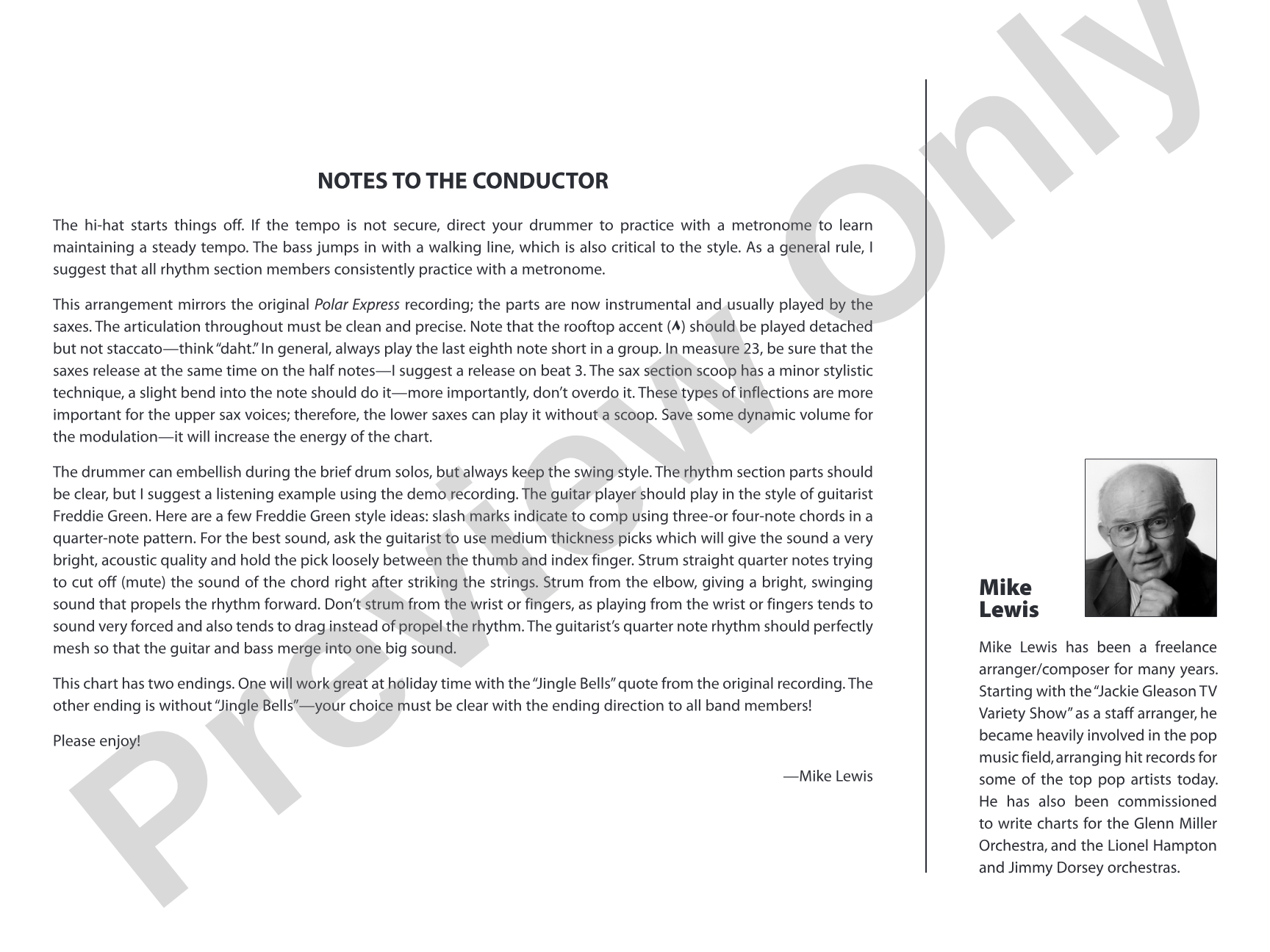 Hot Chocolate (from The Polar Express): Score