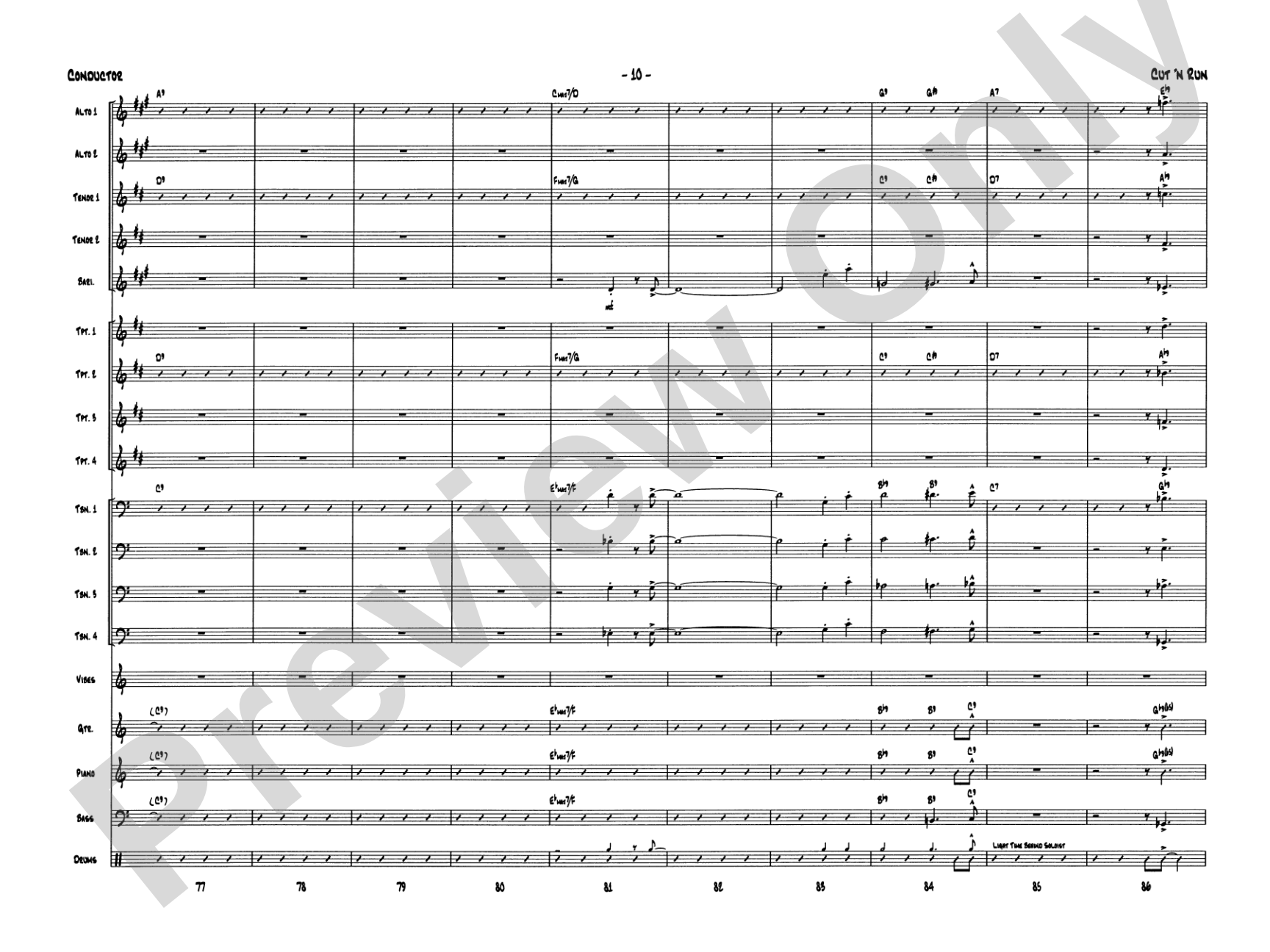 Cut 'n Run: Jazz Ensemble Conductor Score & Parts