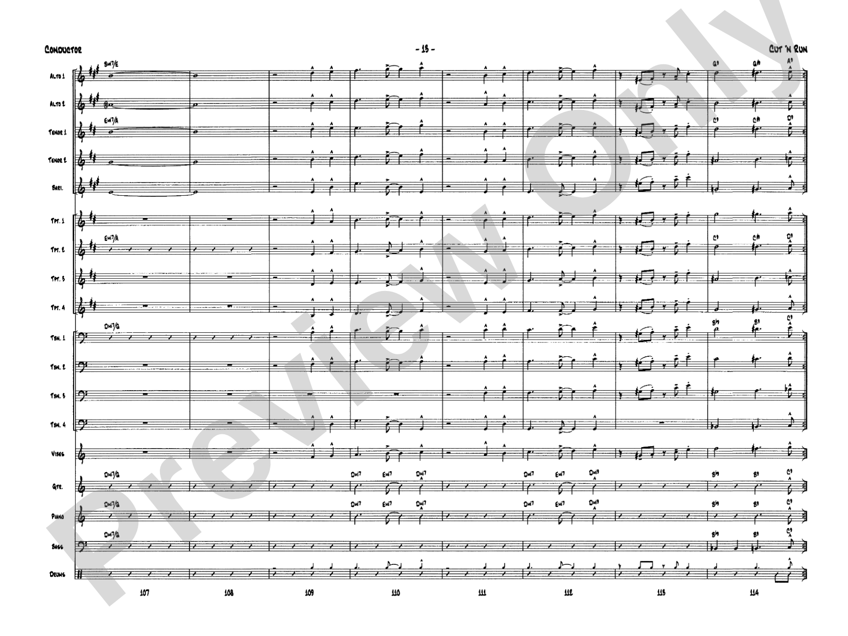 Cut 'n Run: Jazz Ensemble Conductor Score & Parts