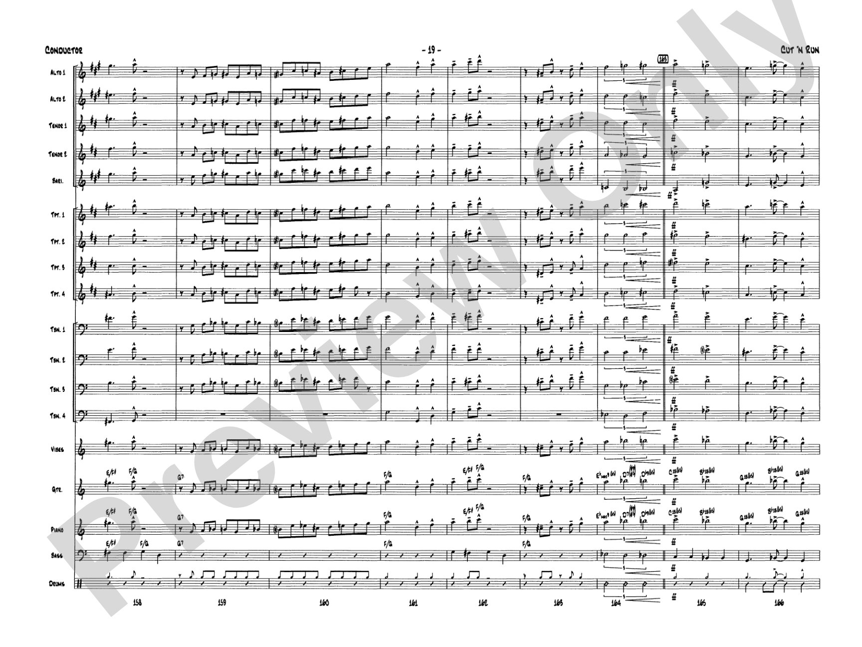 Cut 'n Run: Jazz Ensemble Conductor Score & Parts