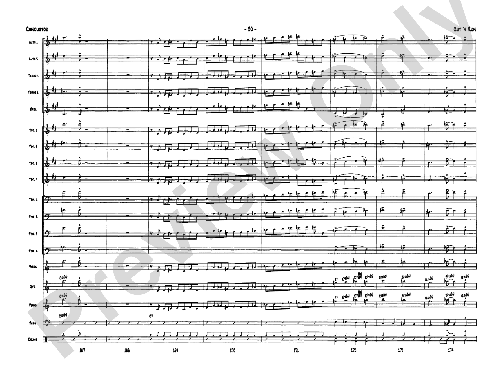 Cut 'n Run: Jazz Ensemble Conductor Score & Parts