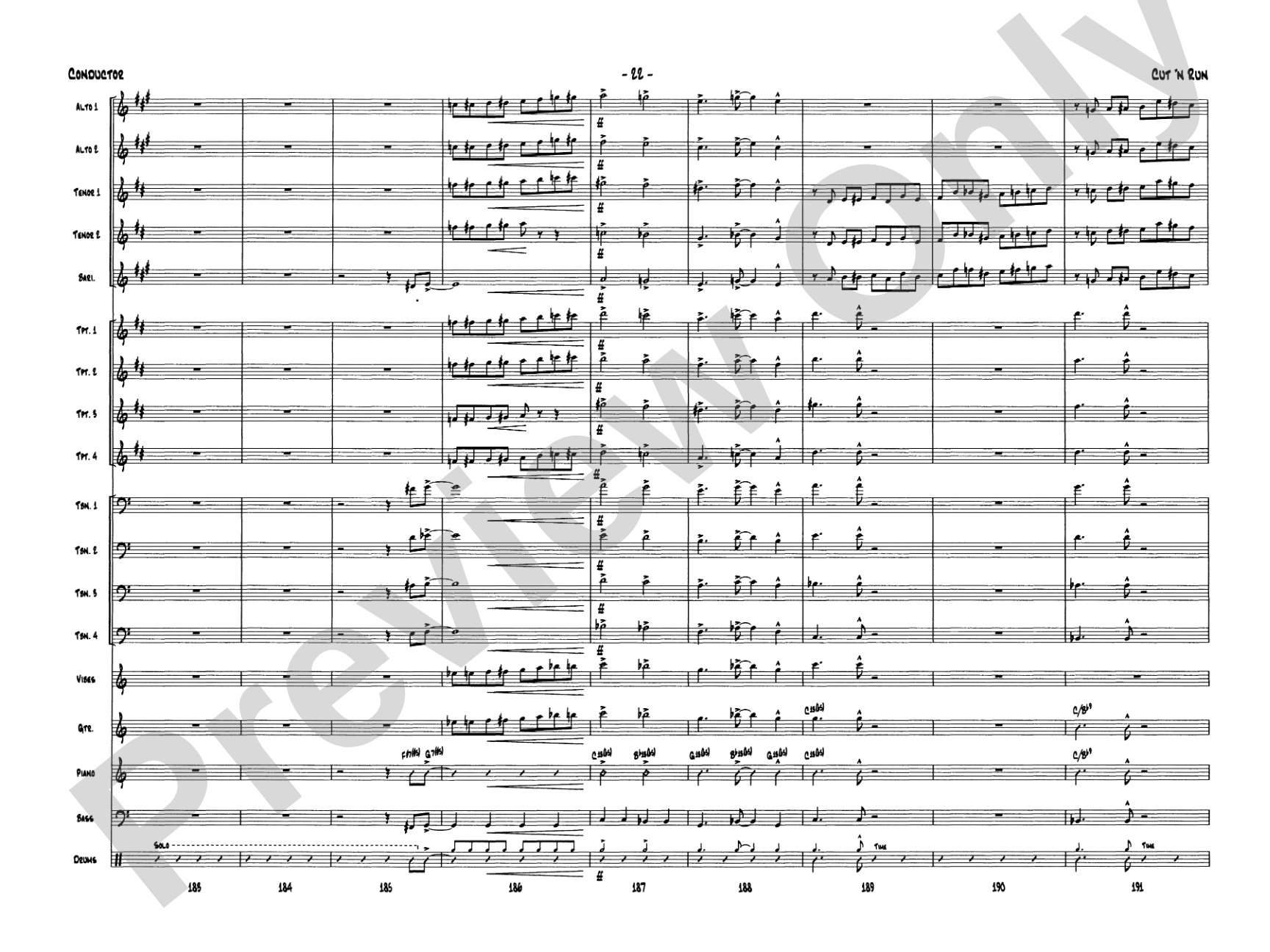 Cut 'n Run: Jazz Ensemble Conductor Score & Parts