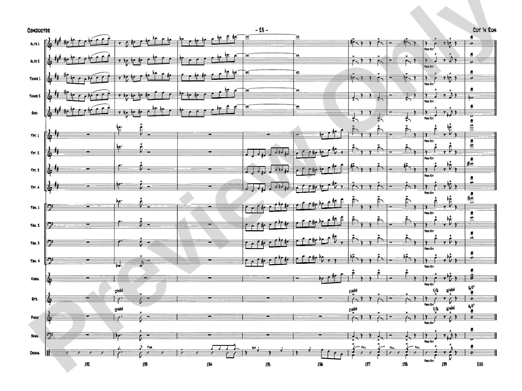 Cut 'n Run: Jazz Ensemble Conductor Score & Parts