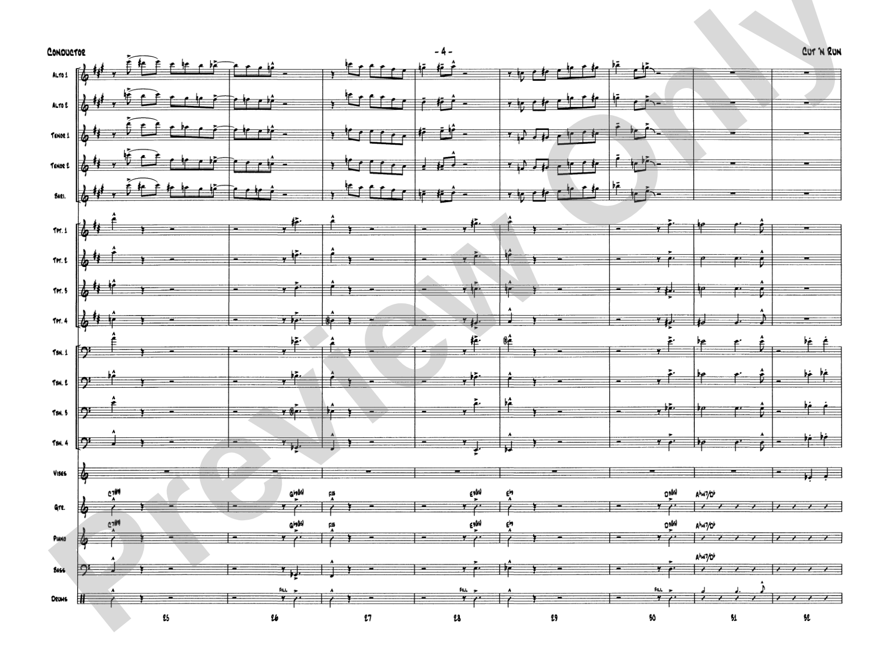 Cut 'n Run: Jazz Ensemble Conductor Score & Parts