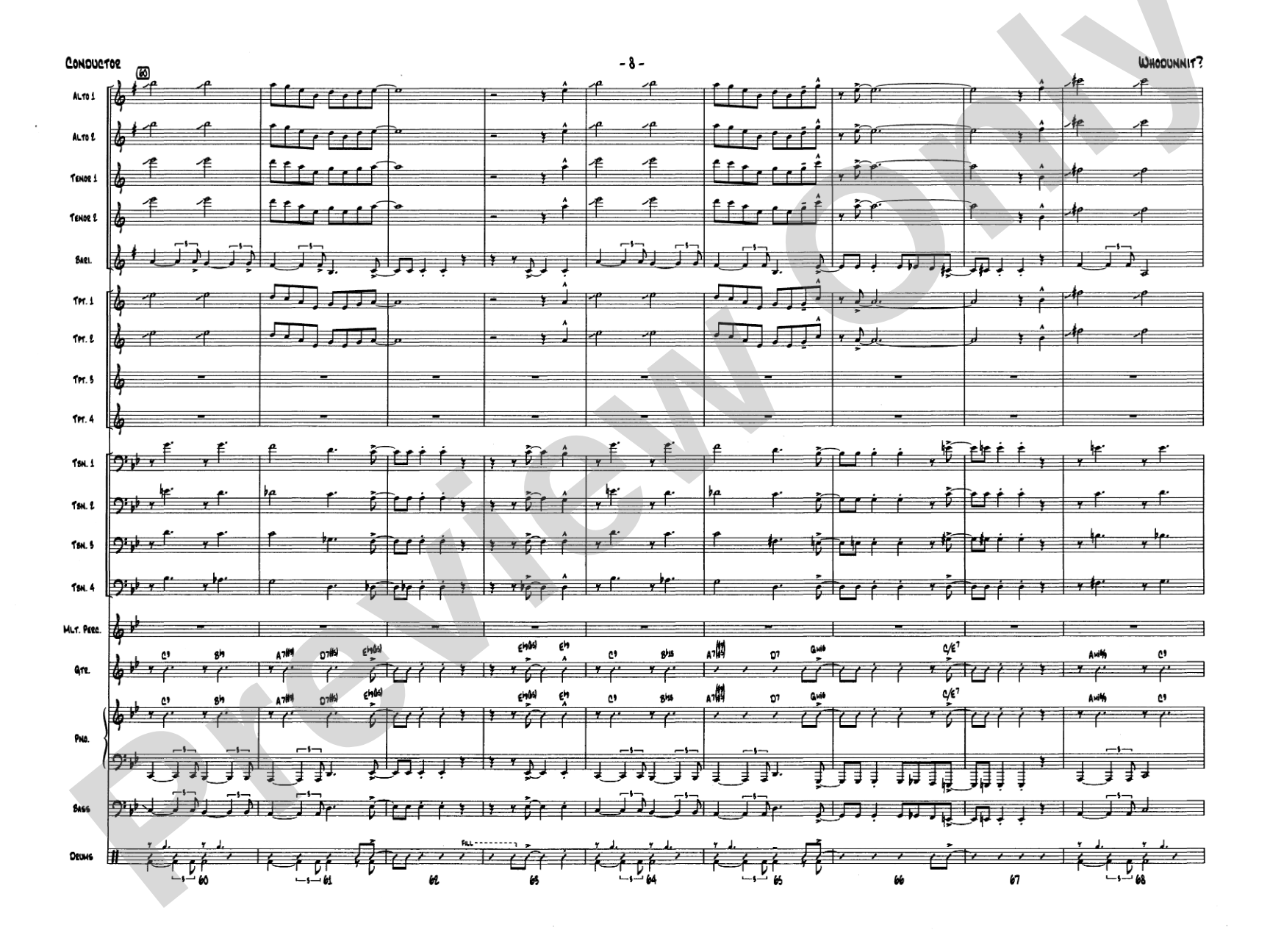 Whodunnit?: Jazz Ensemble Conductor Score & Parts