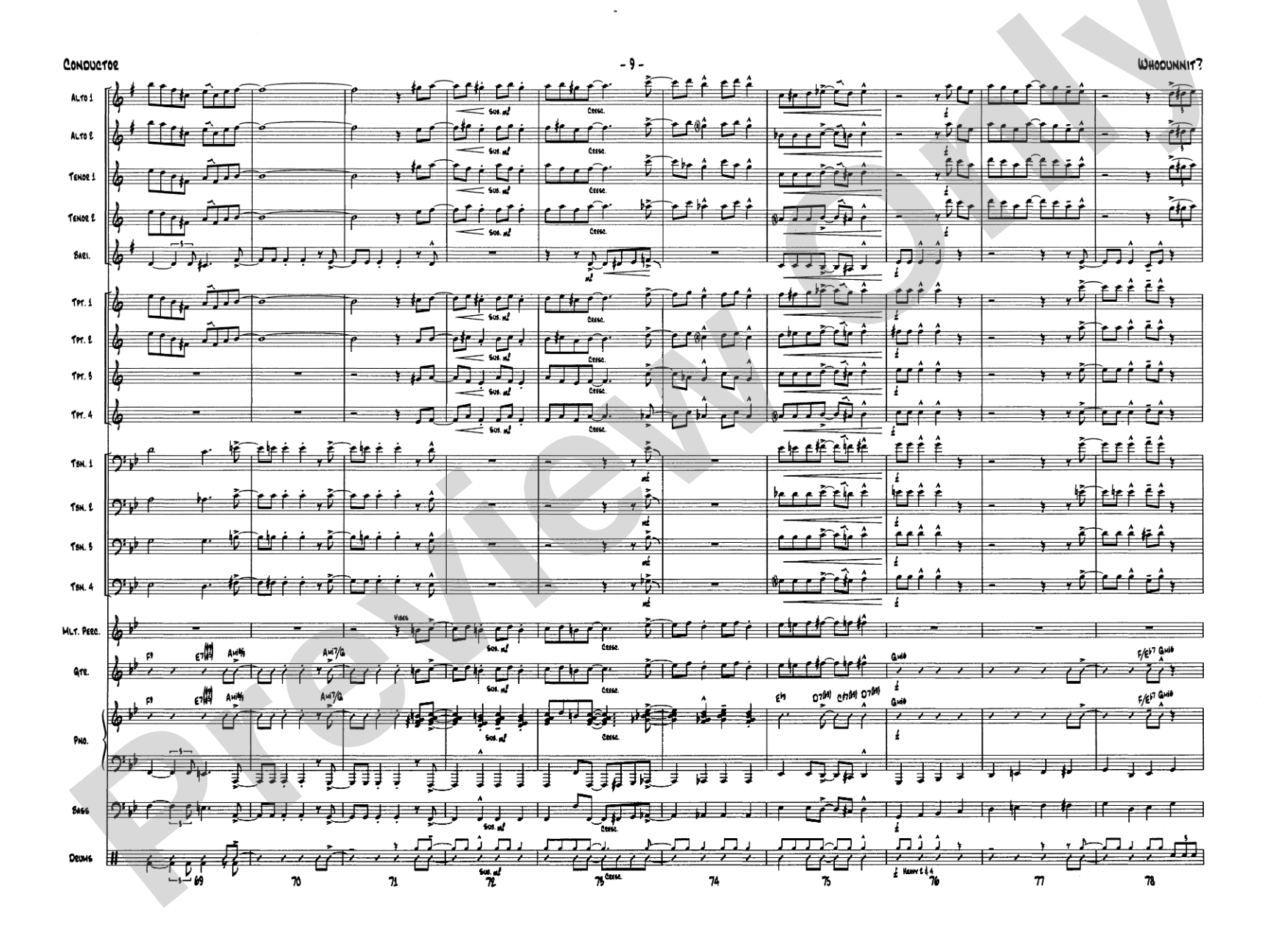 Whodunnit?: Jazz Ensemble Conductor Score & Parts