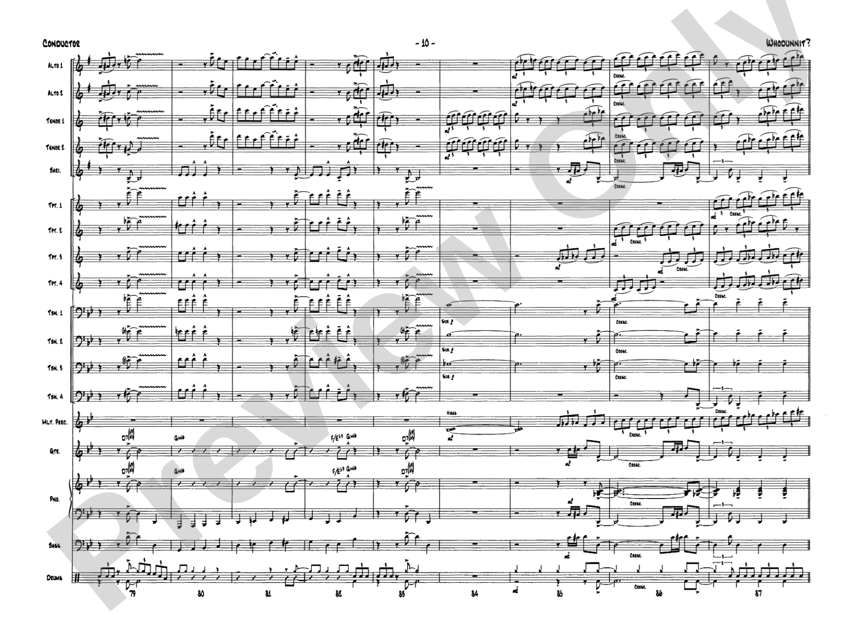 Whodunnit?: Jazz Ensemble Conductor Score & Parts