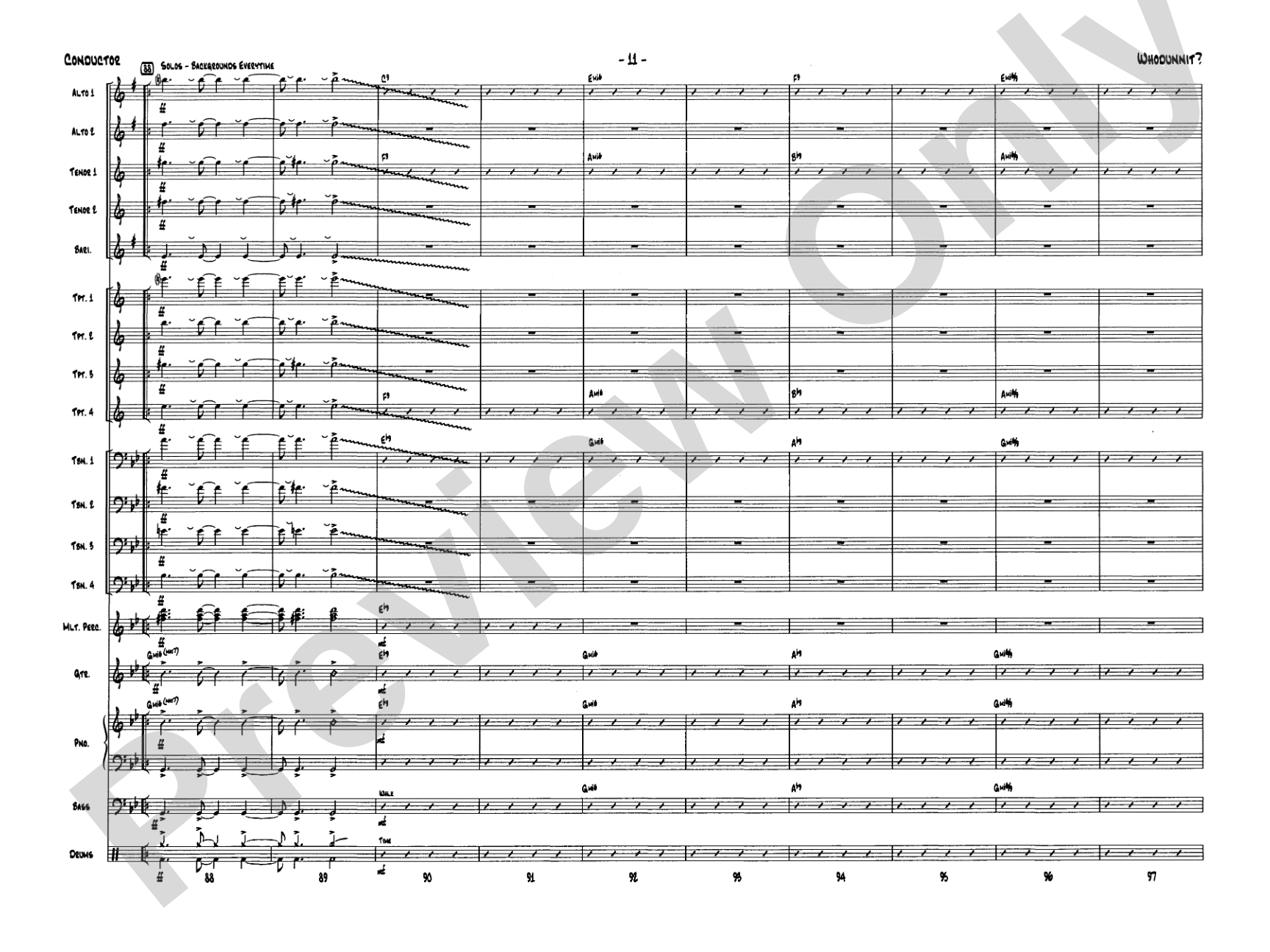 Whodunnit?: Jazz Ensemble Conductor Score & Parts