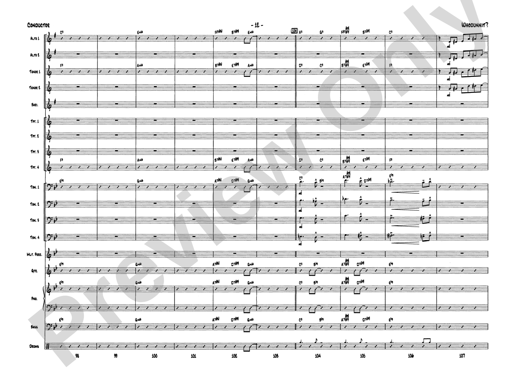 Whodunnit?: Jazz Ensemble Conductor Score & Parts