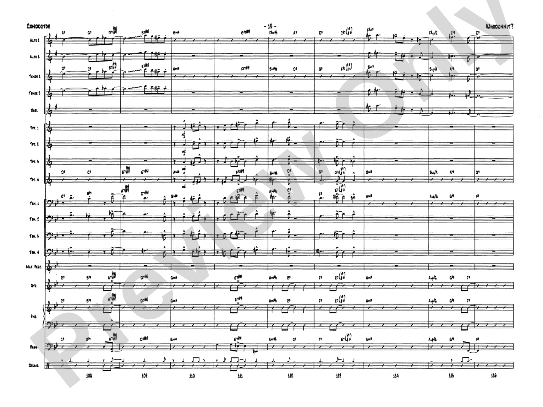Whodunnit?: Jazz Ensemble Conductor Score & Parts