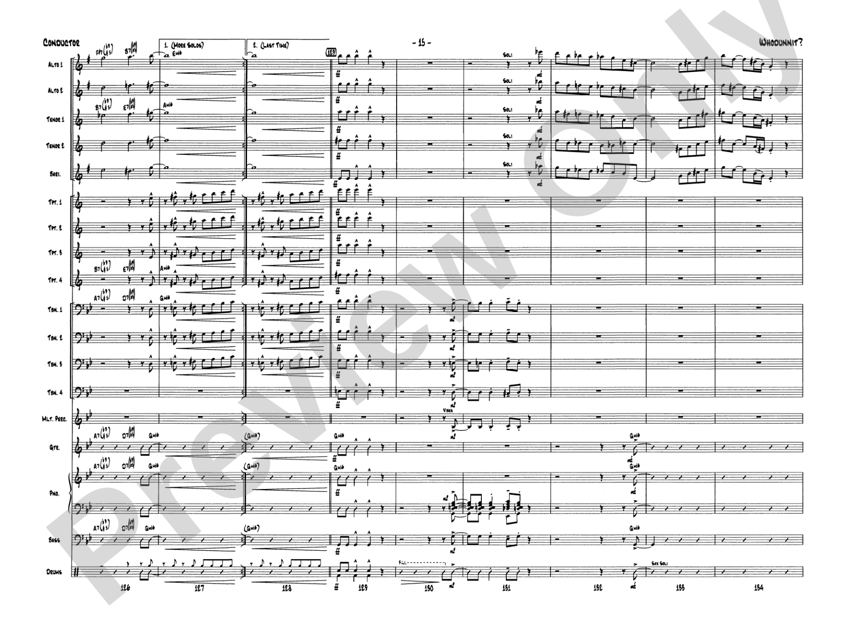 Whodunnit?: Jazz Ensemble Conductor Score & Parts