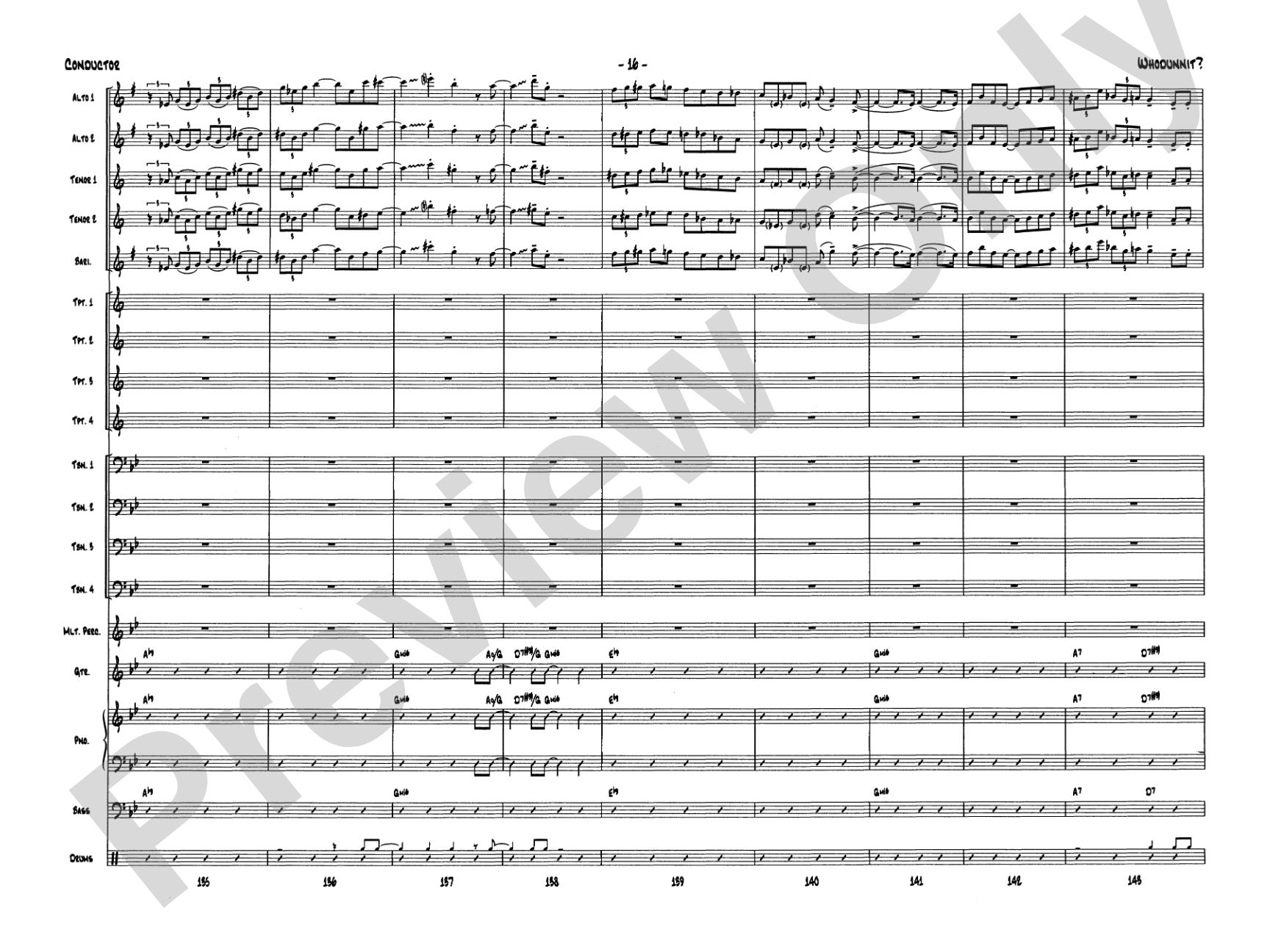 Whodunnit?: Jazz Ensemble Conductor Score & Parts
