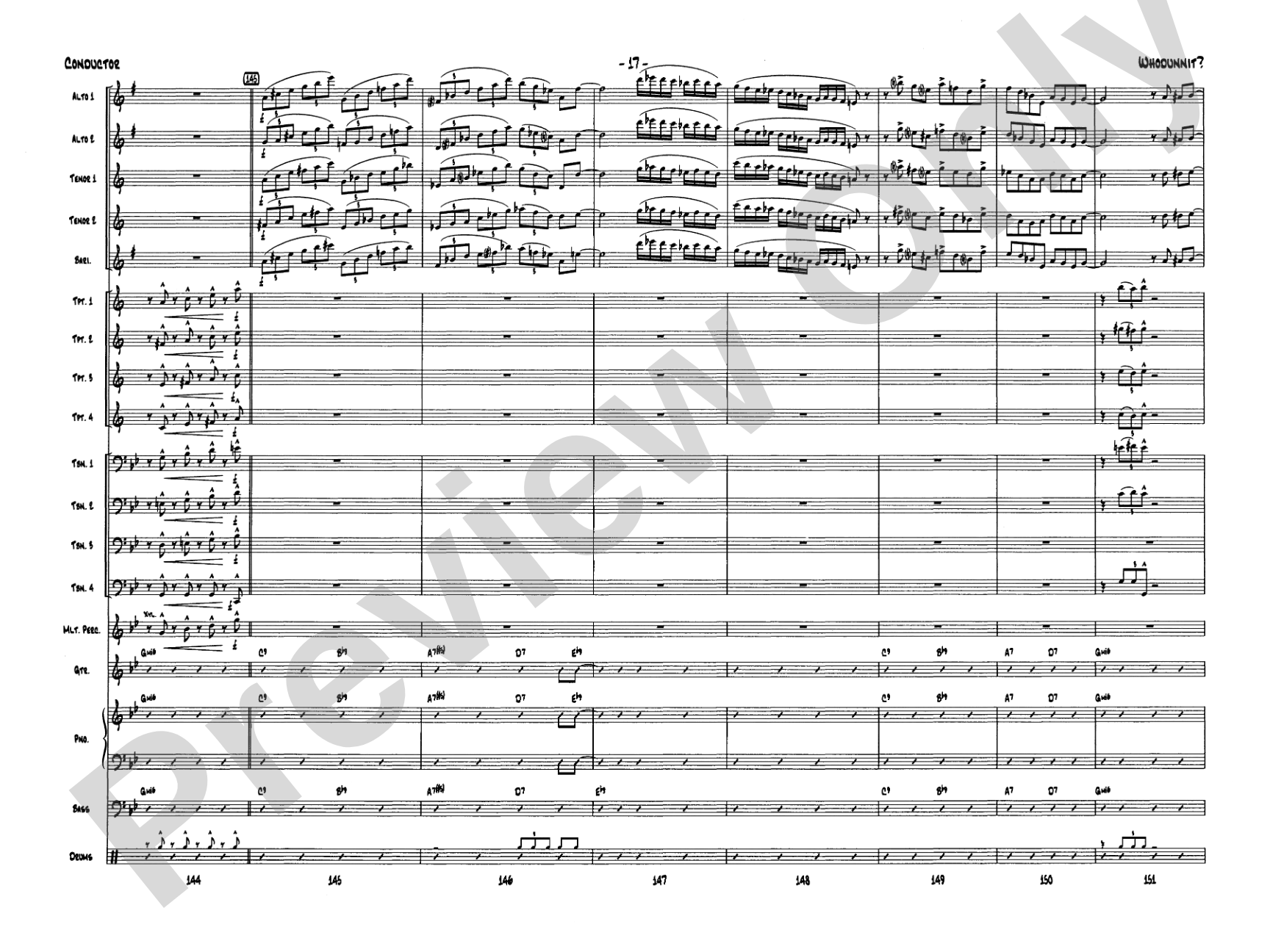 Whodunnit?: Jazz Ensemble Conductor Score & Parts