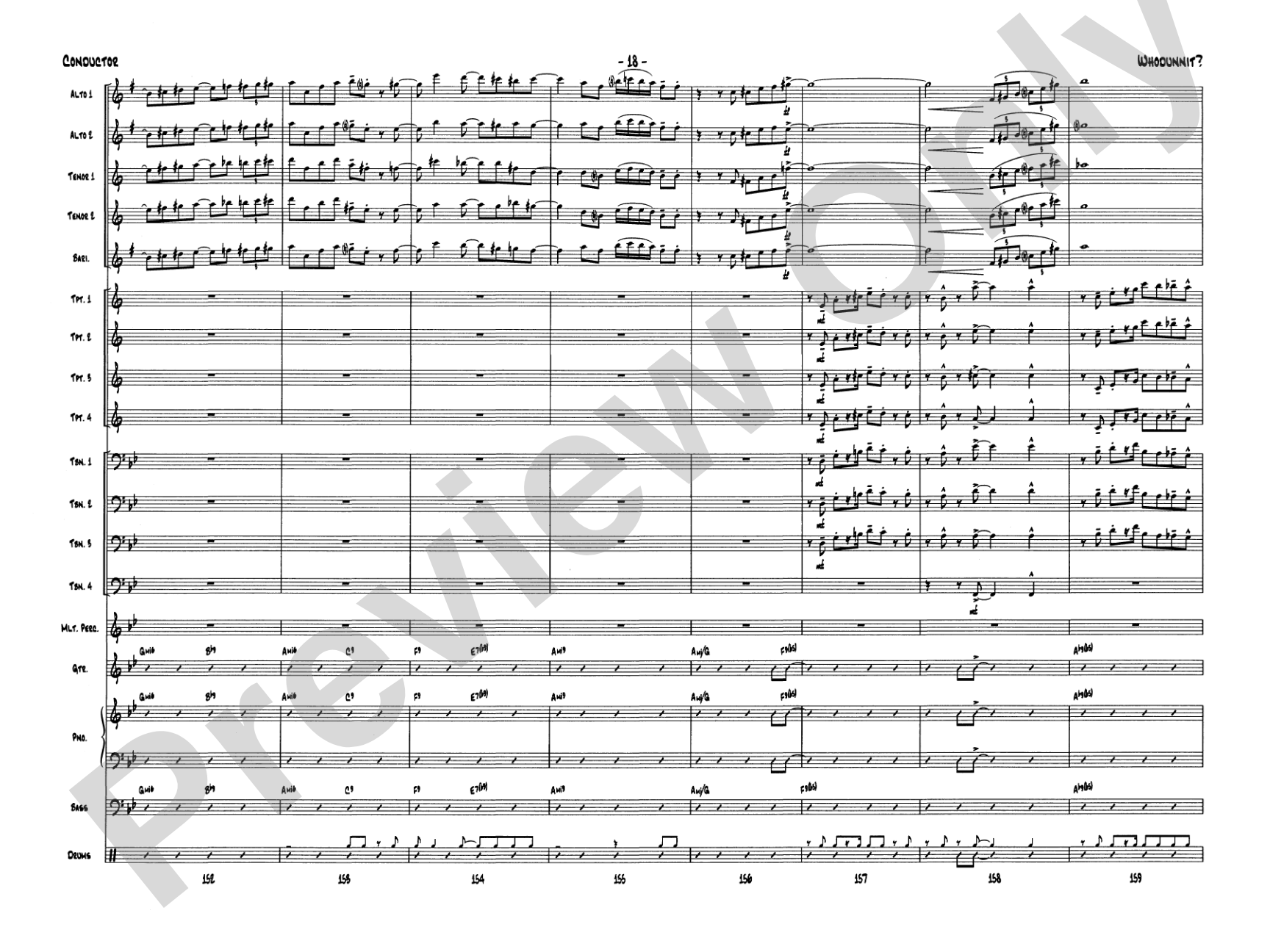 Whodunnit?: Jazz Ensemble Conductor Score & Parts