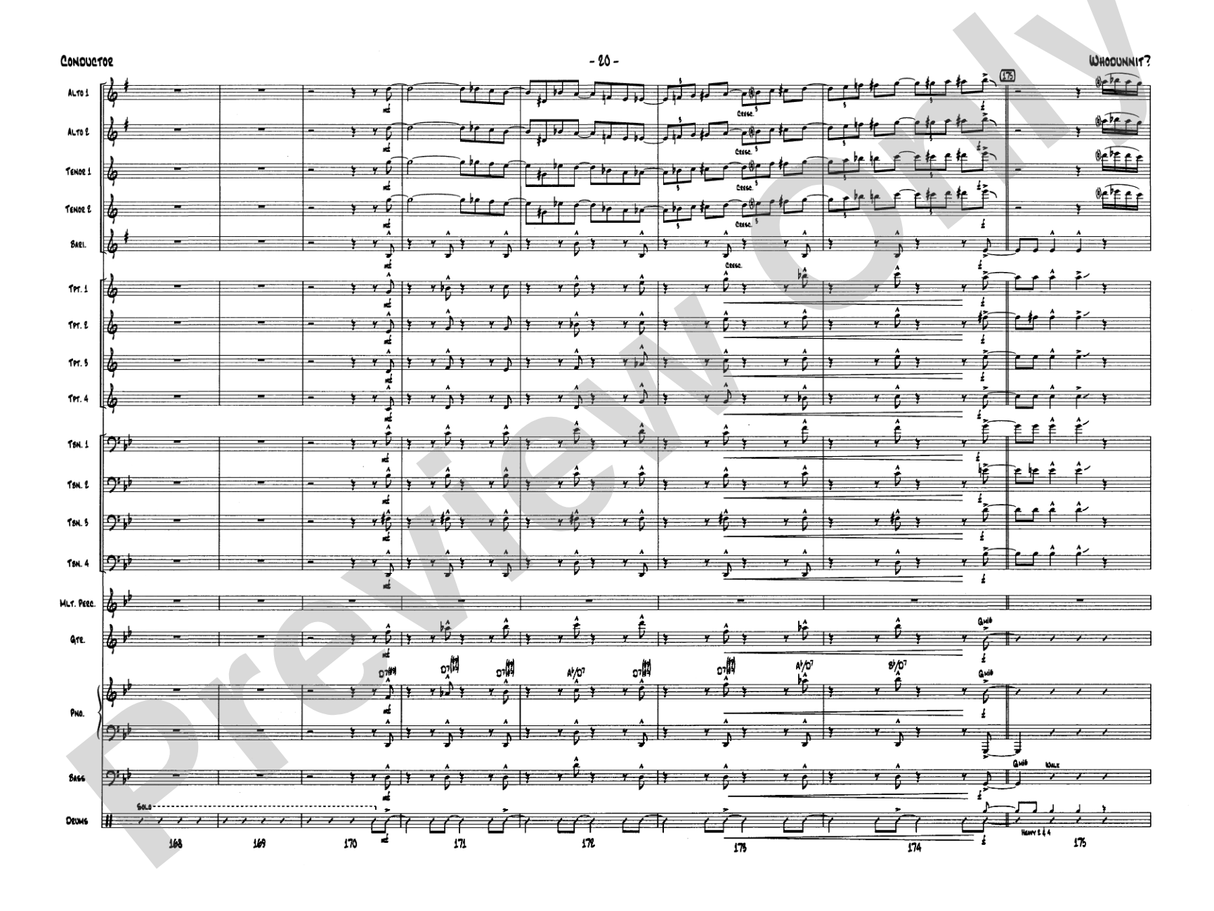 Whodunnit?: Jazz Ensemble Conductor Score & Parts