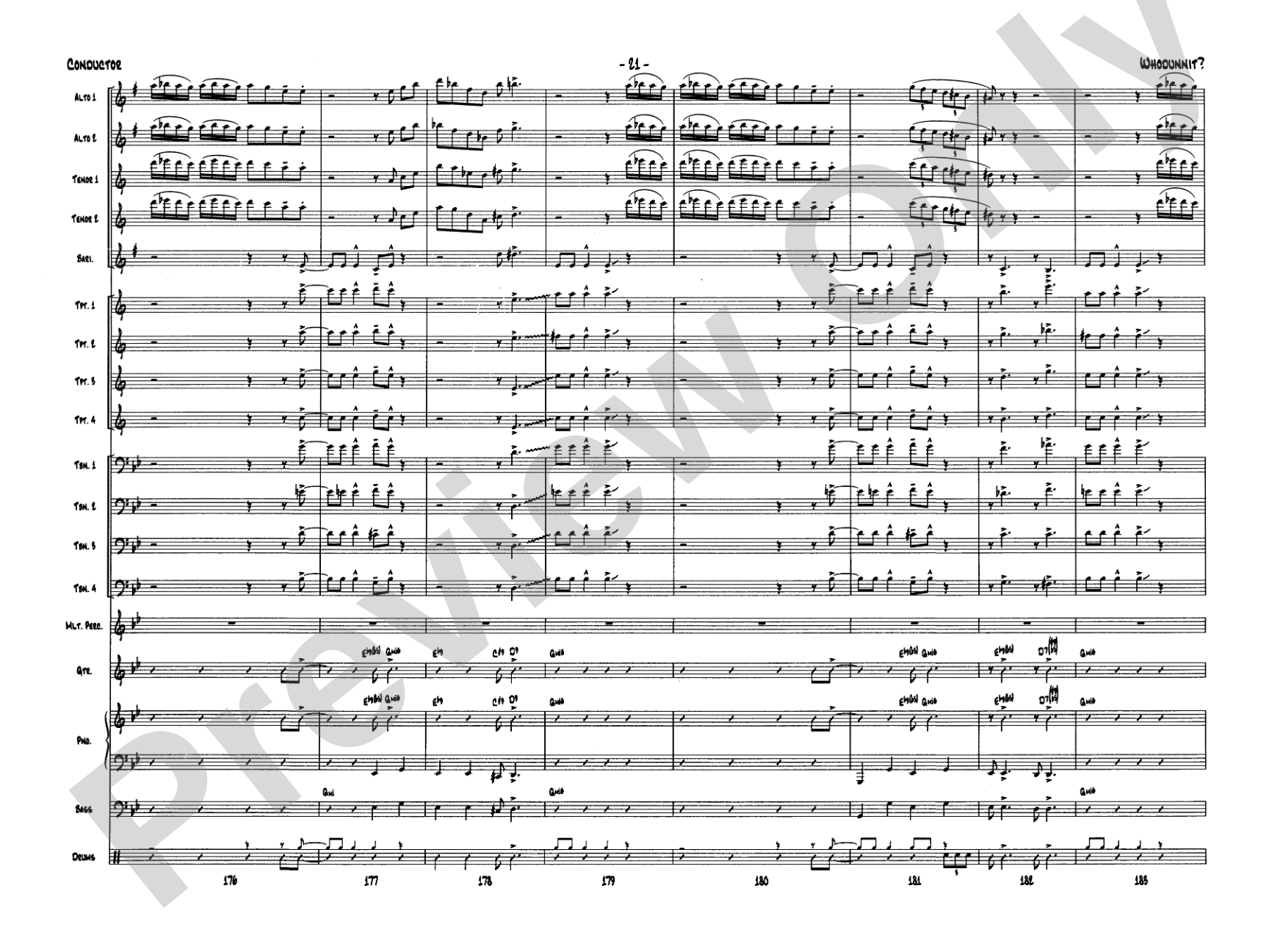 Whodunnit?: Jazz Ensemble Conductor Score & Parts