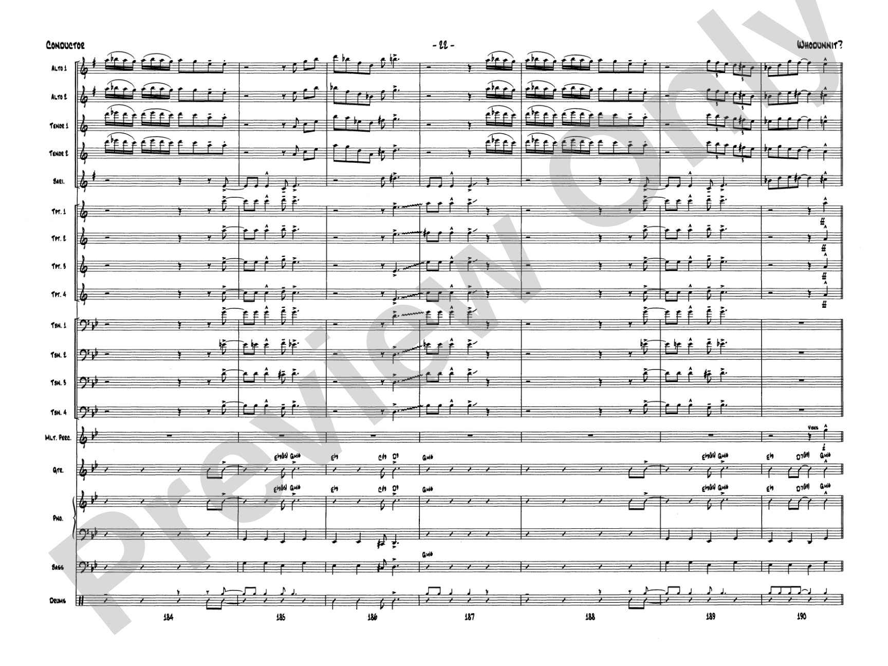 Whodunnit?: Jazz Ensemble Conductor Score & Parts